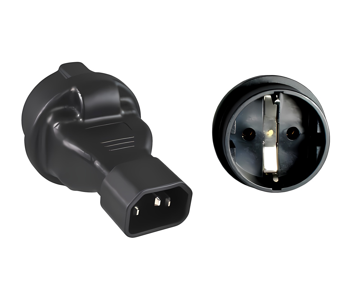 PremiumCord Adaptér IEC C14 M - SCHUKO CEE 7/3 F