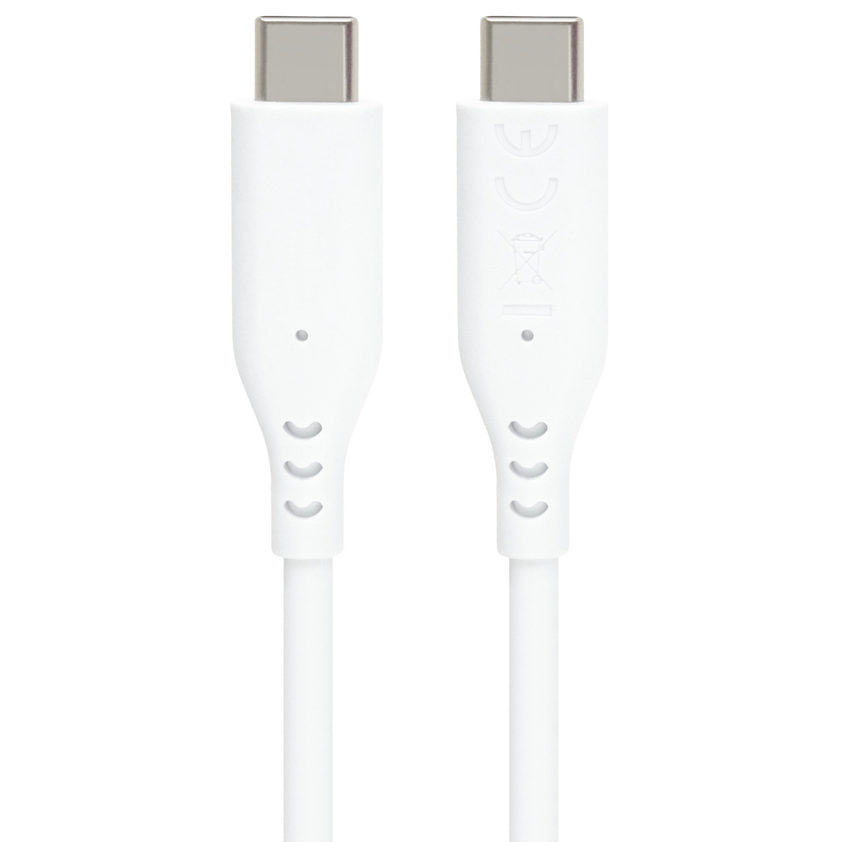 PremiumCord silikonový USB-C 60W, bílý, 1.5m