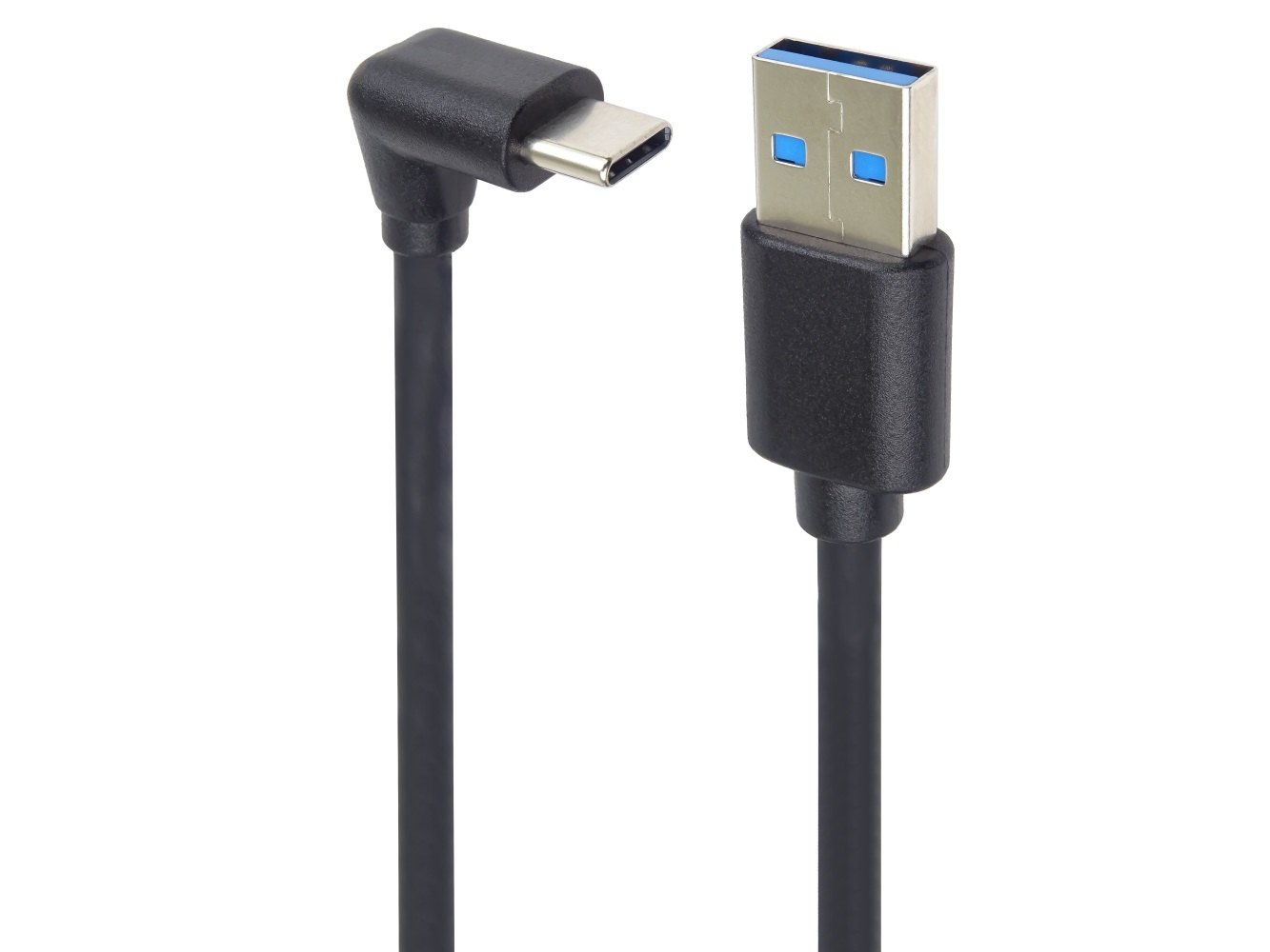 PremiumCord USB C-USB A, zahnutý, černý, 1m