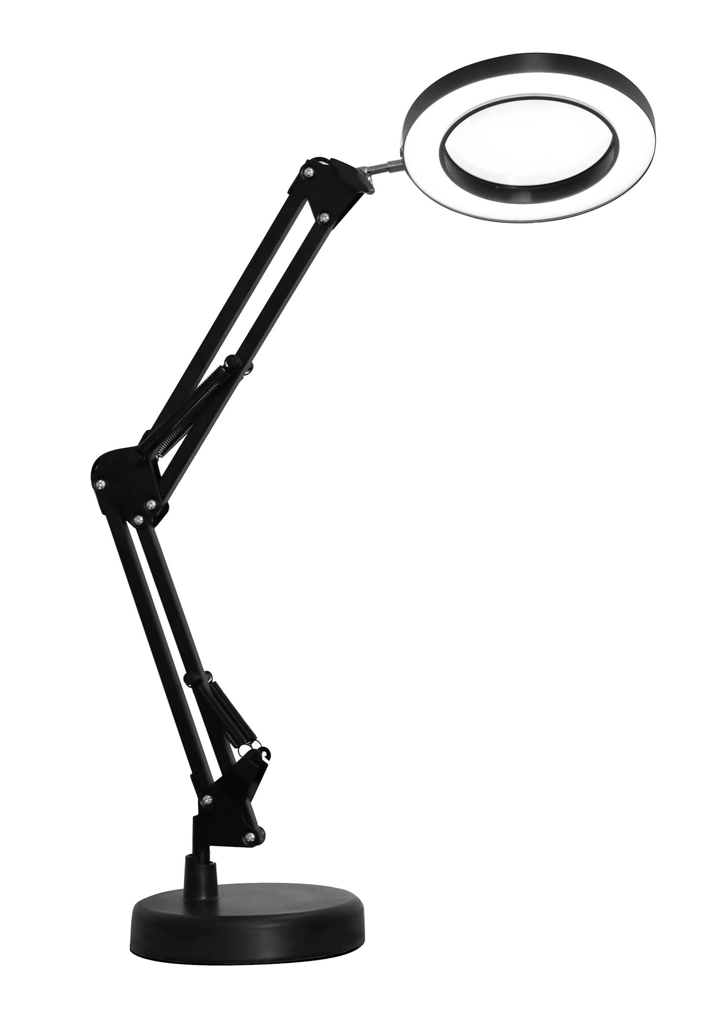 Platinet stolní LED lampa Magnify 10W stmívatelná s lupou, černá