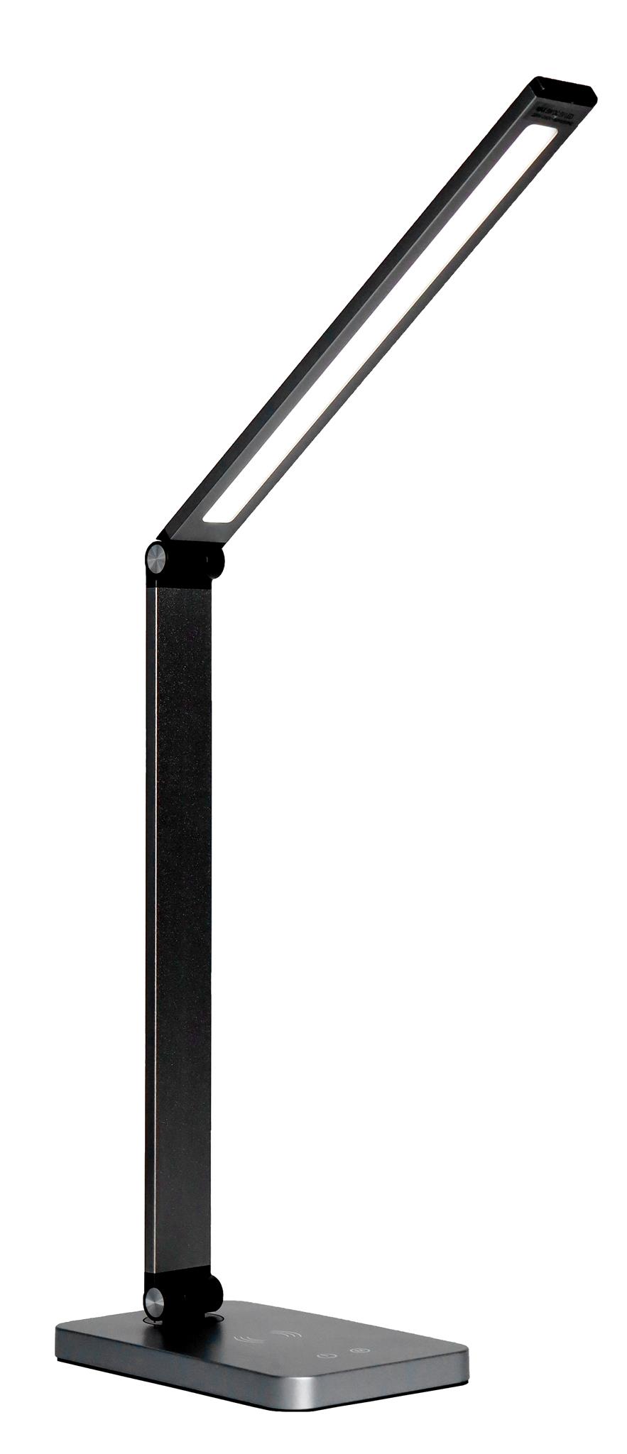 Platinet PDL888B stolní LED lampa 10W stmívatelná, dotykové ovládání, bezdrátové nabíjení, USB port,