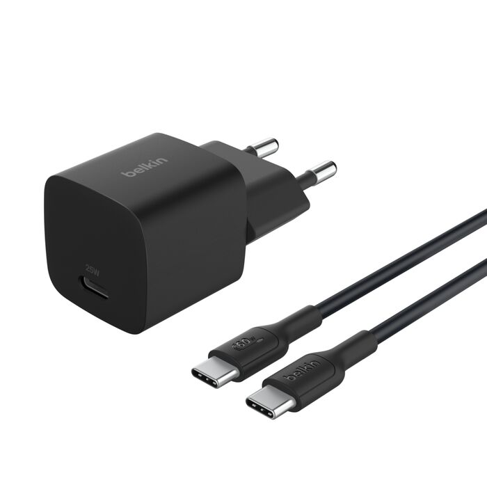 BELKIN 25W USB PD nabíjecí adaptér černý + 1m USB-C kabel