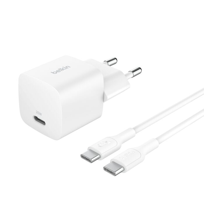 BELKIN 25W USB PD nabíjecí adaptér bílý + 1m USB-C kabel