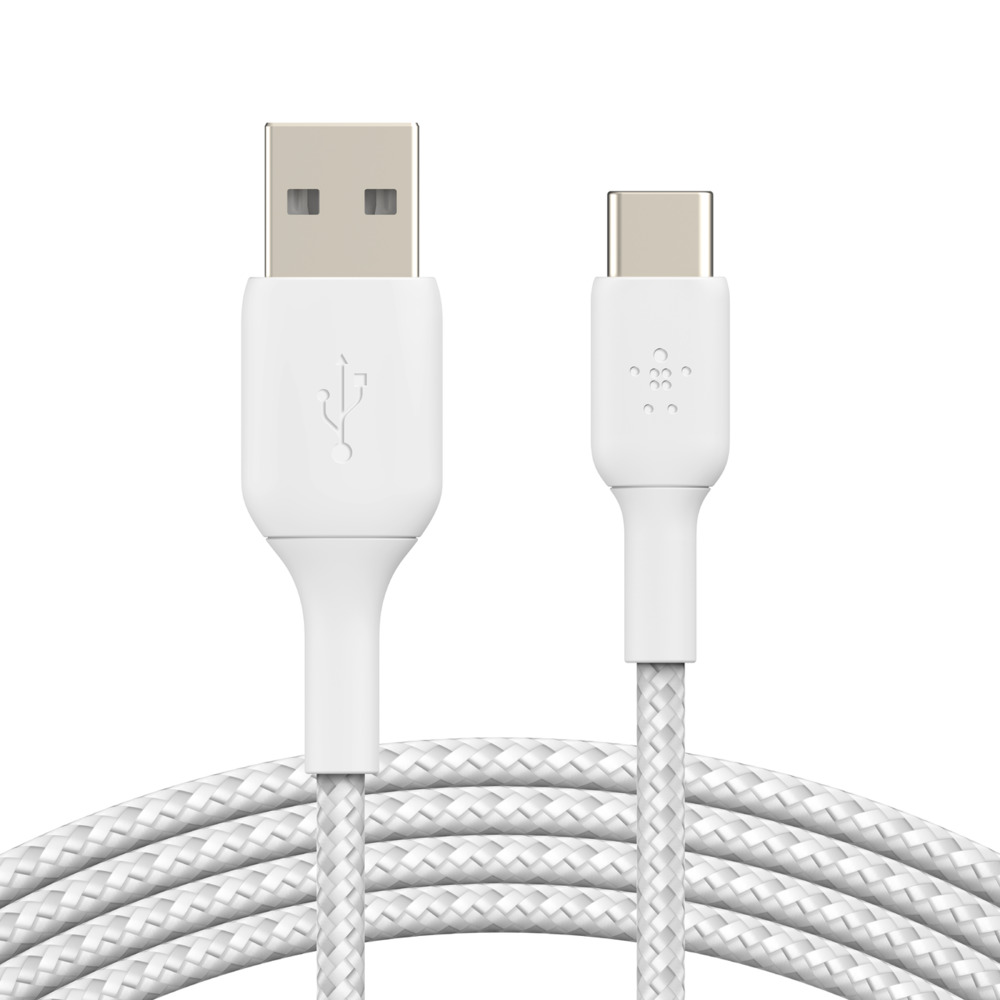 Obrázok BELKIN kabel oplétaný USB-C - USB-A, 1m, bílý CAB002bt1MWH