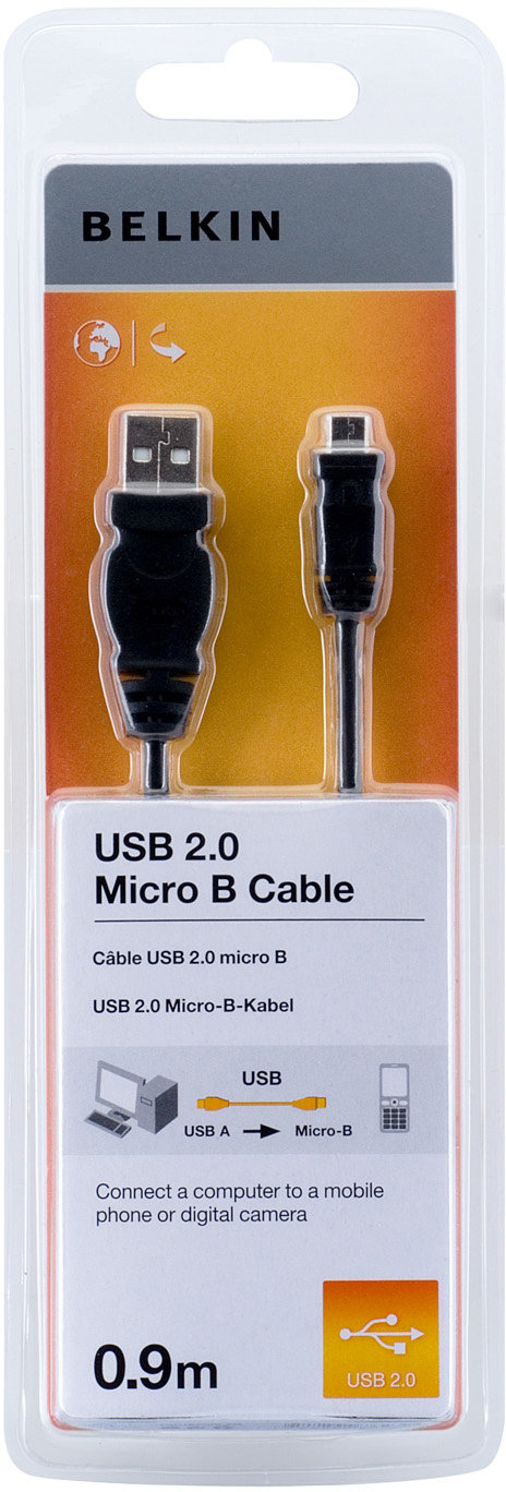 Obrázok BELKIN USB 2.0 A - Micro B Cable 0.9m F3U151cp0.9M-P