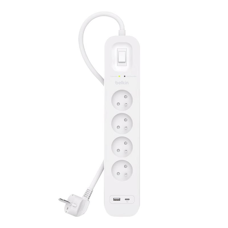 Belkin Surge 4T 525J, 18W, USB A + C, Pol