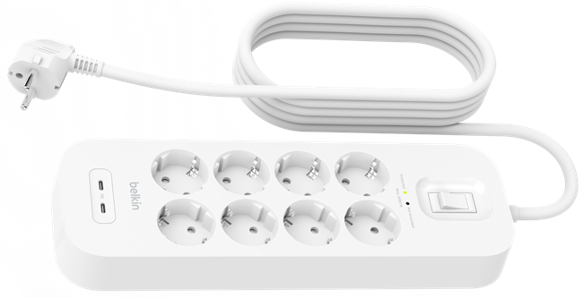 Belkin Surge strip 8 zásuvek, 2x USB-C