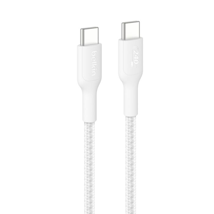 BELKIN kabel USB-C 240W oplétaný 2m bílý