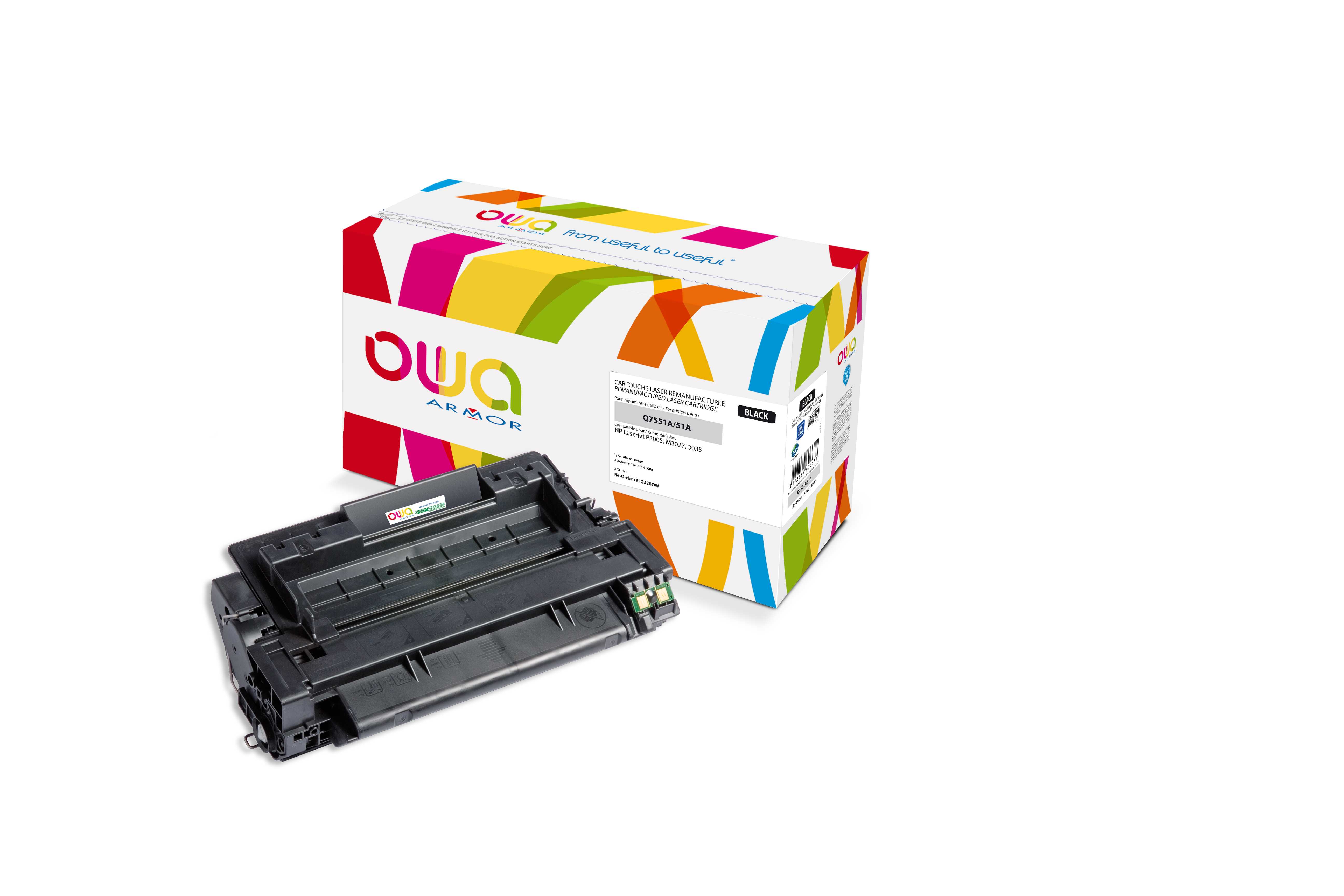 OWA Armor toner kompatibilní s HP LJ P3005, Q7551A, 6500st, černá/black