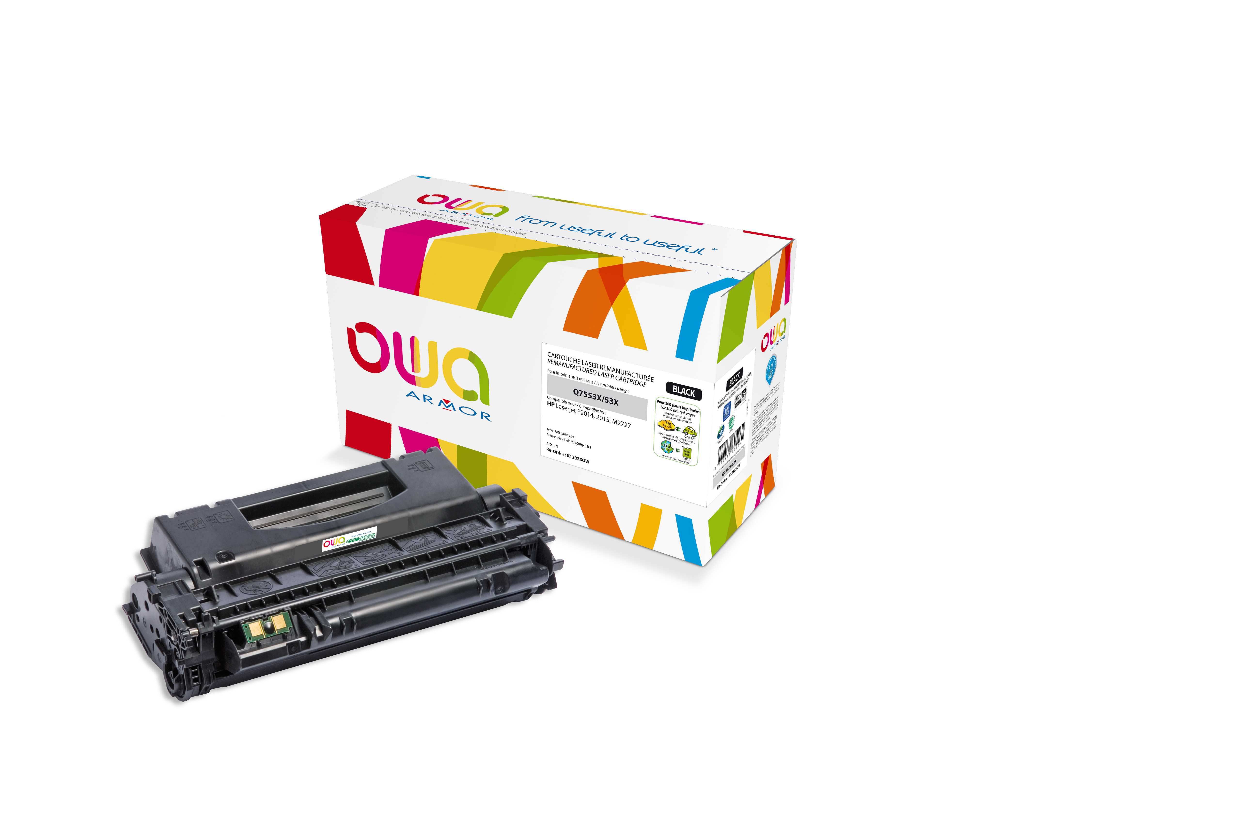 OWA Armor toner kompatibilní s HP LJ P2015, Q7553X, 7000st, černá/black