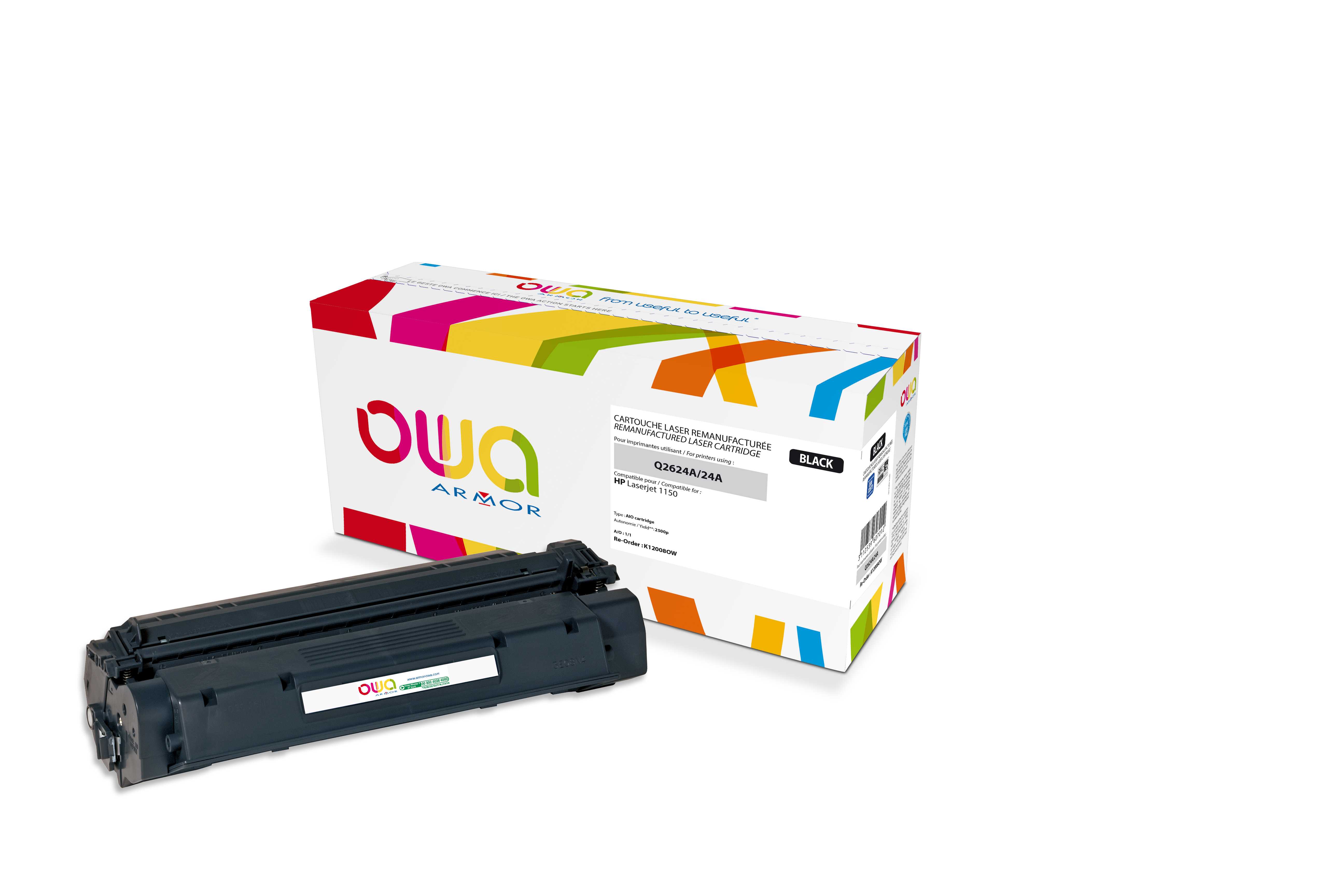 OWA Armor toner kompatibilní s HP LJ 1150, Q2624A, 2500st, černá/black