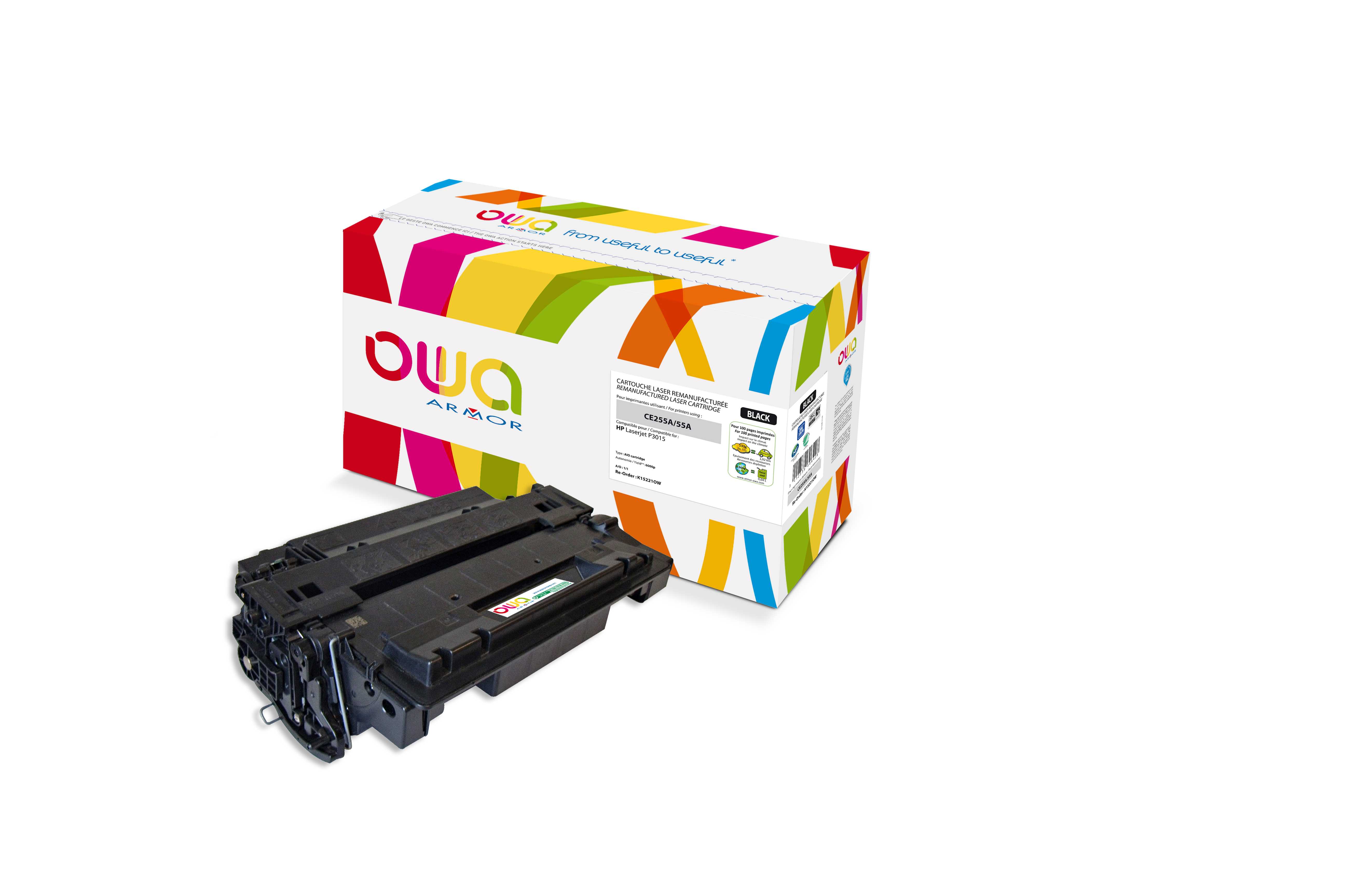 OWA Armor toner kompatibilní s HP LJ P3015, CE255A, 6000st, černá/black