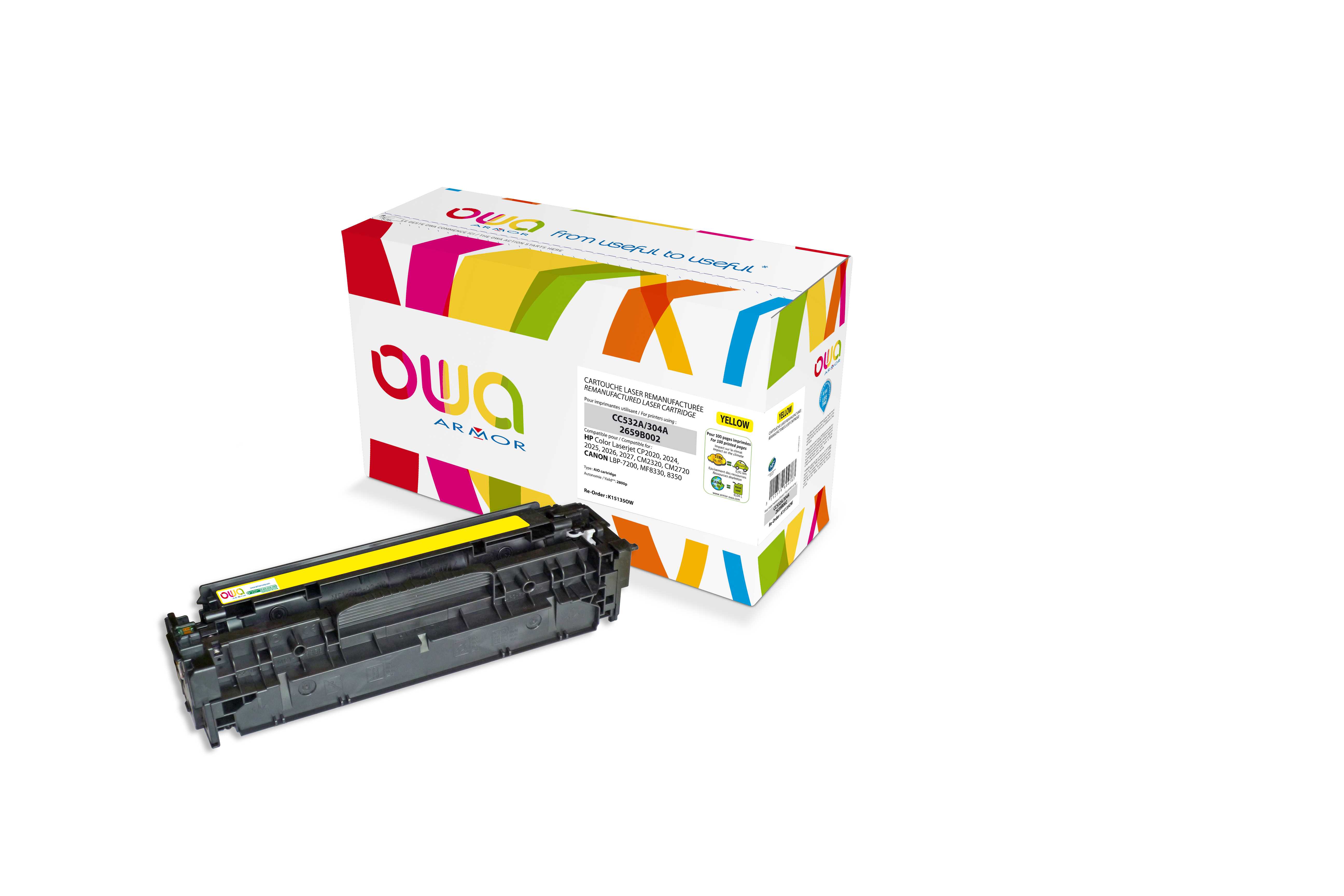 OWA Armor toner kompatibilní s HP CC532A, 2800st, žlutá/yellow