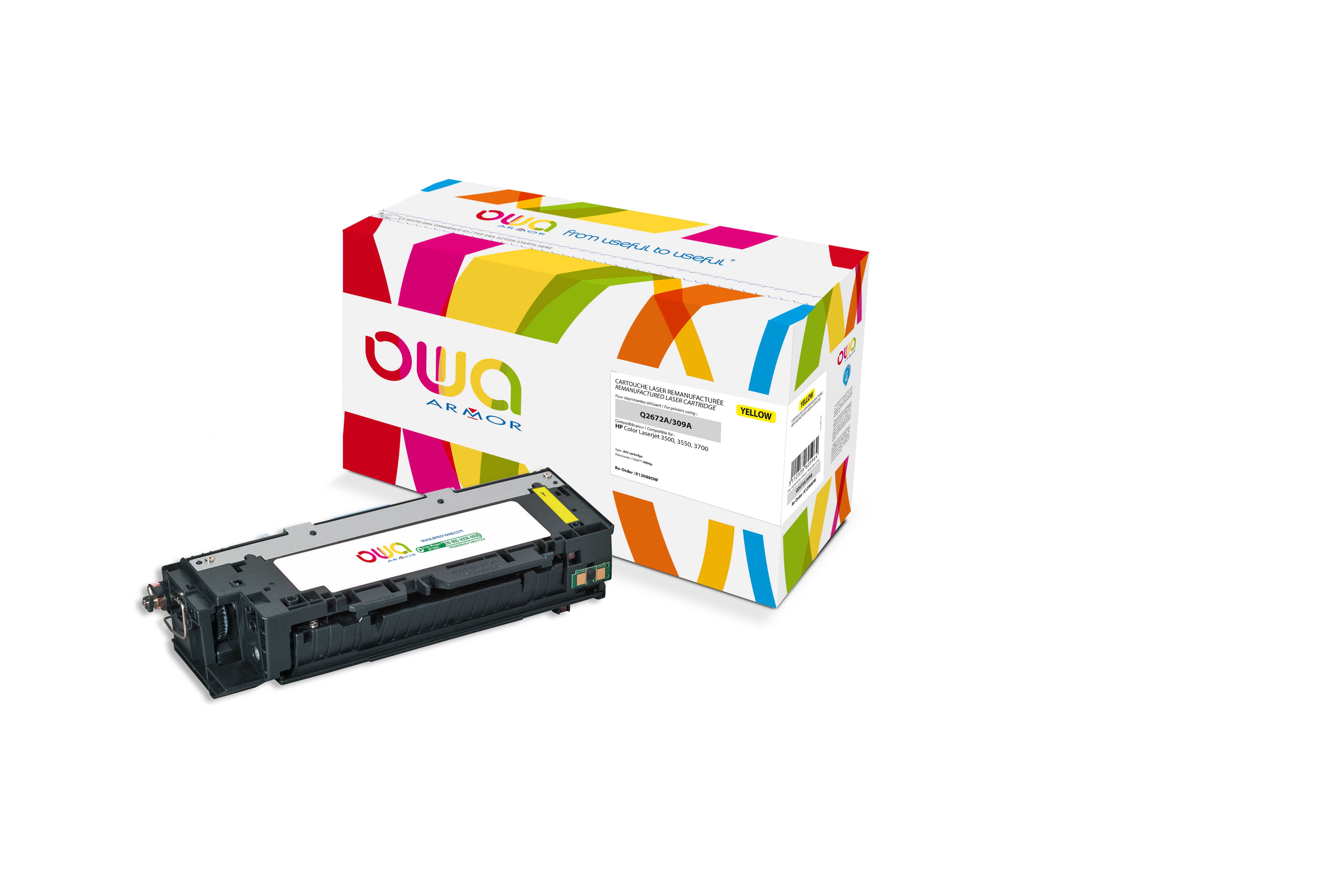 OWA Armor toner kompatibilní s HP Q2672A, 4000st, žlutá/yellow
