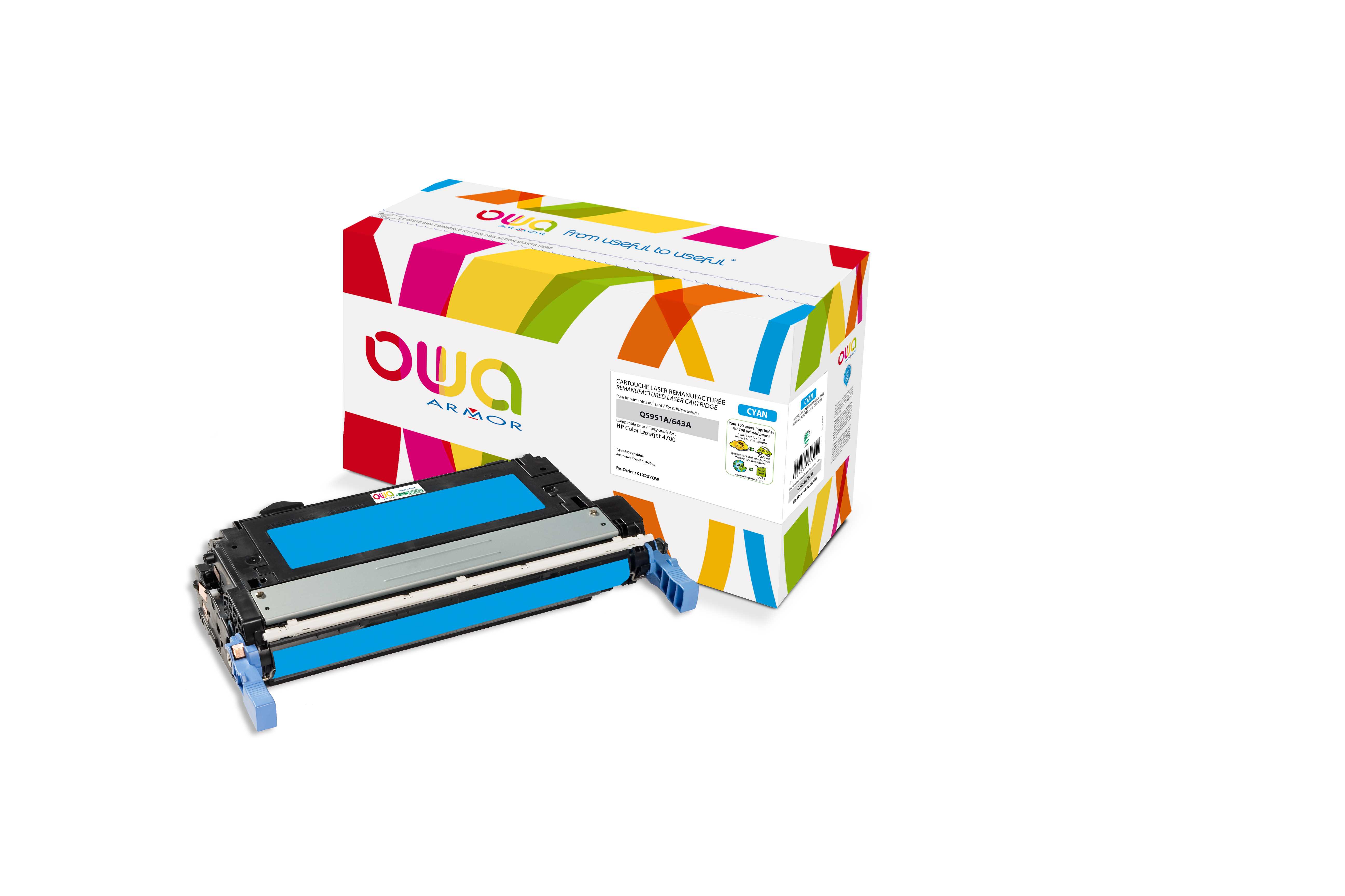 OWA Armor toner kompatibilní s HP Q5951A, 10000st, modrá/cyan
