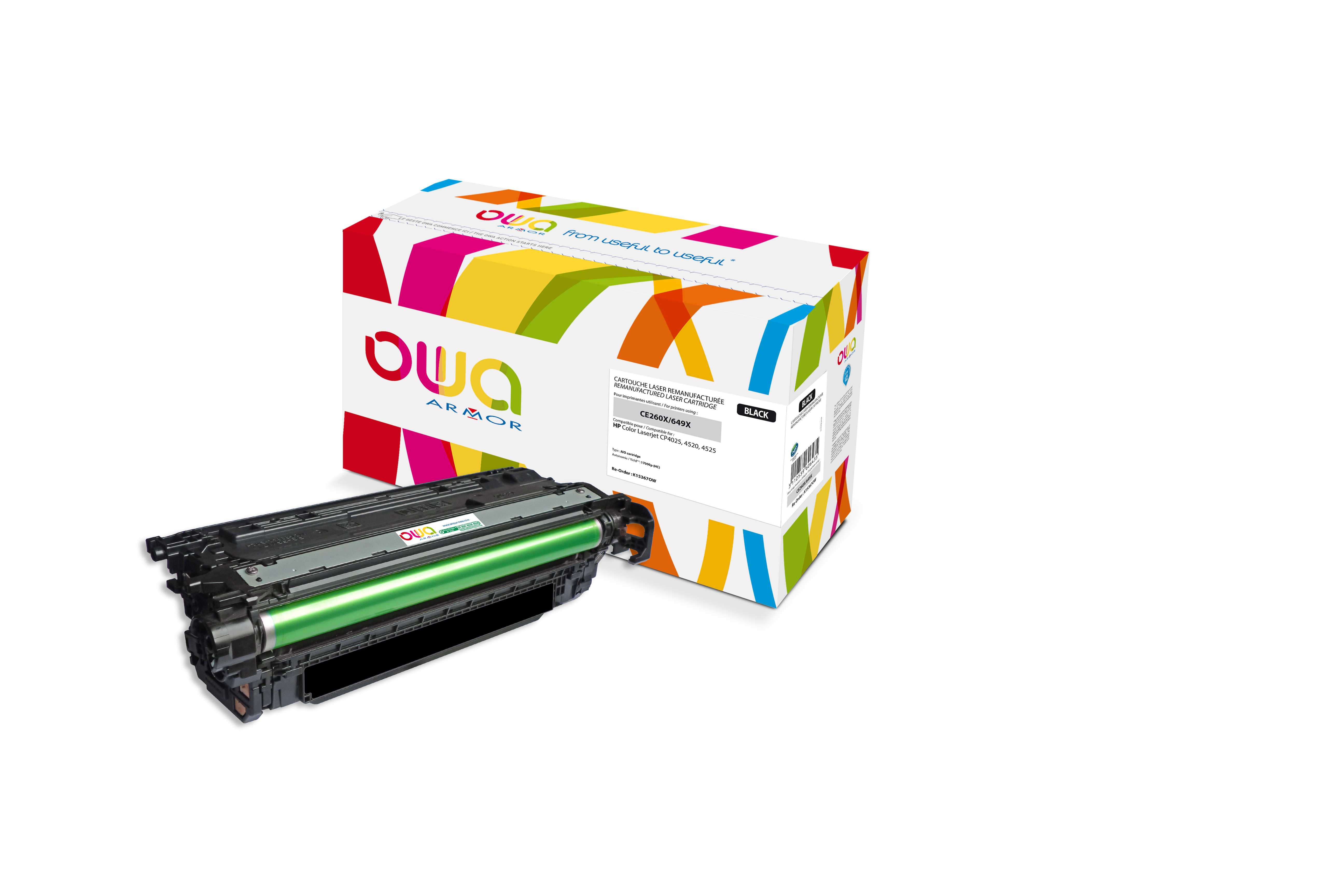 OWA Armor toner kompatibilní s HP CE260X, 17000st, černá/black