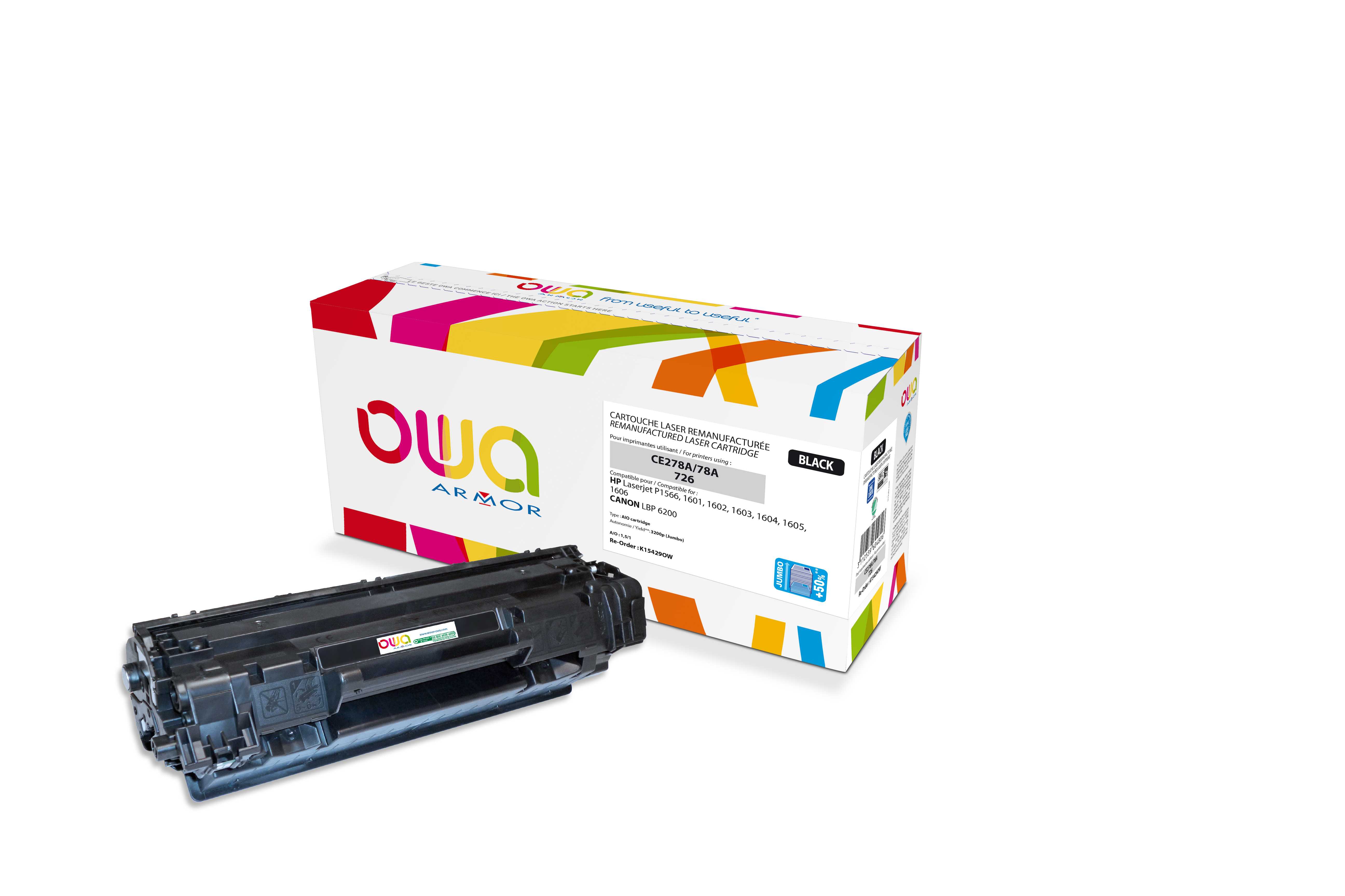 OWA Armor toner kompatibilní s HP LJkompatibilní sP1566, CE278A, 3200st, JUMBO, černá/black