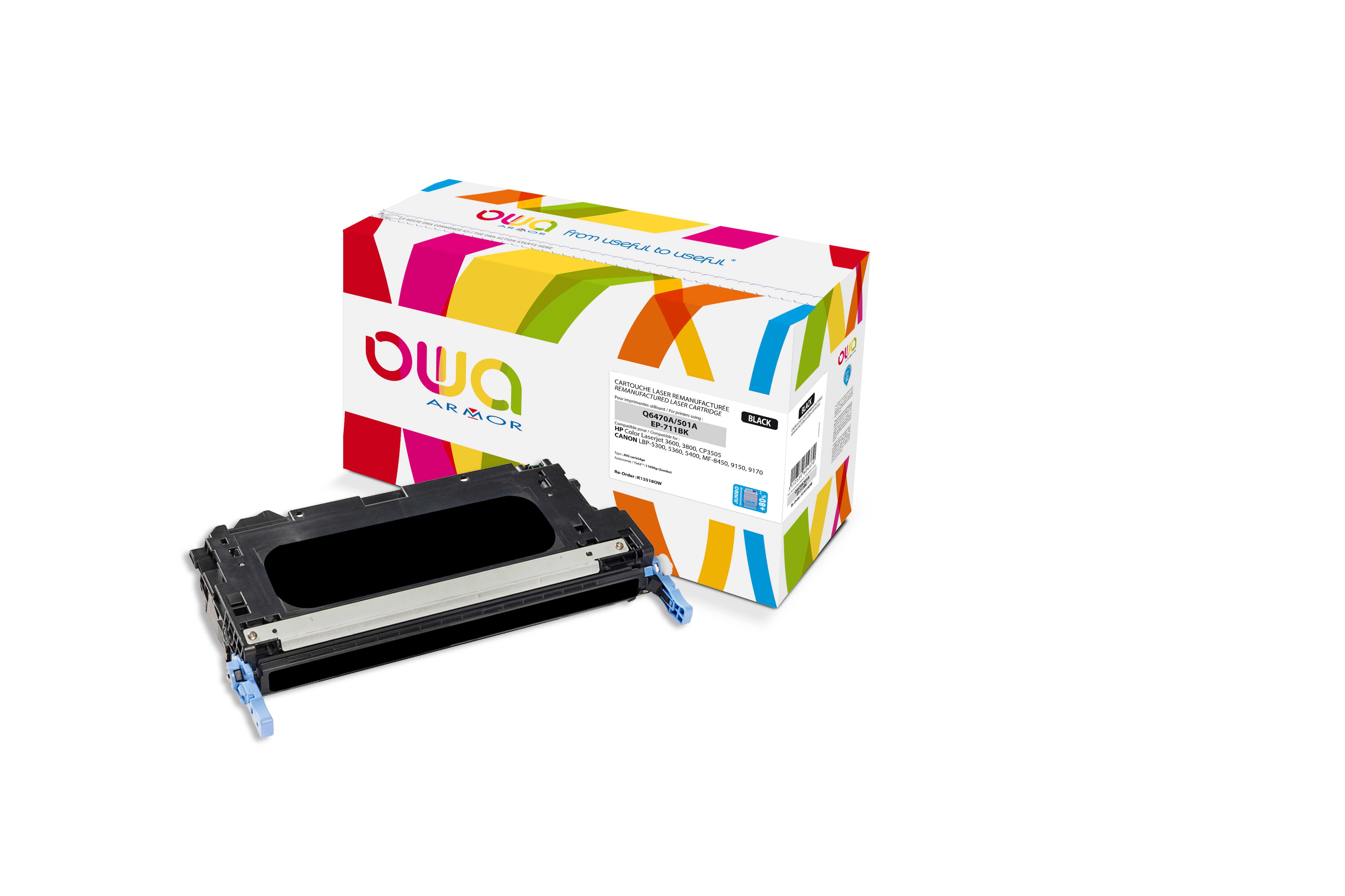 OWA Armor toner kompatibilní s HP Q6470A JUMBO, 11000st, černá/black
