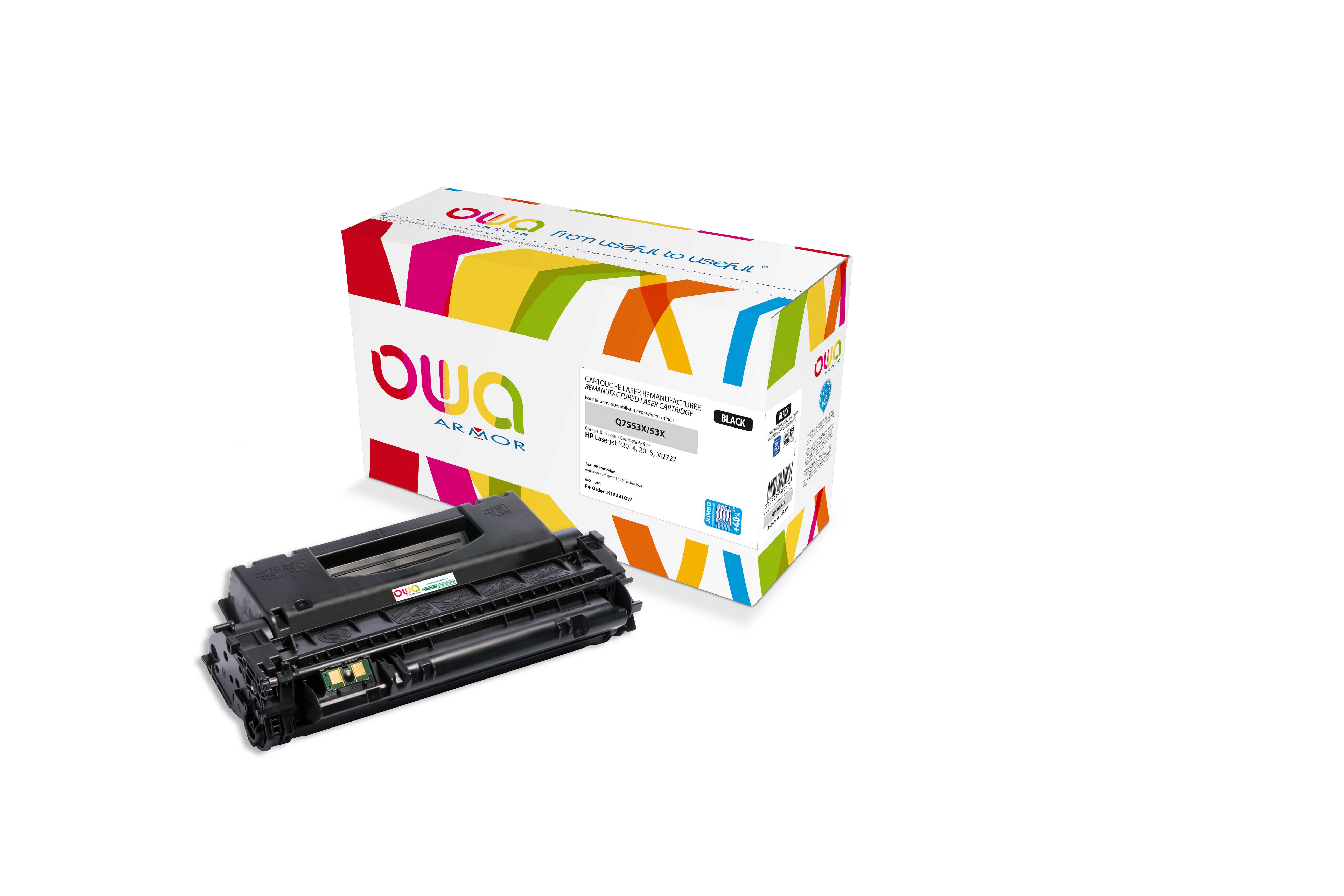OWA Armor toner kompatibilní s HP LJ P 2015, Q7553X, 10000st, JUMBO, černá/black