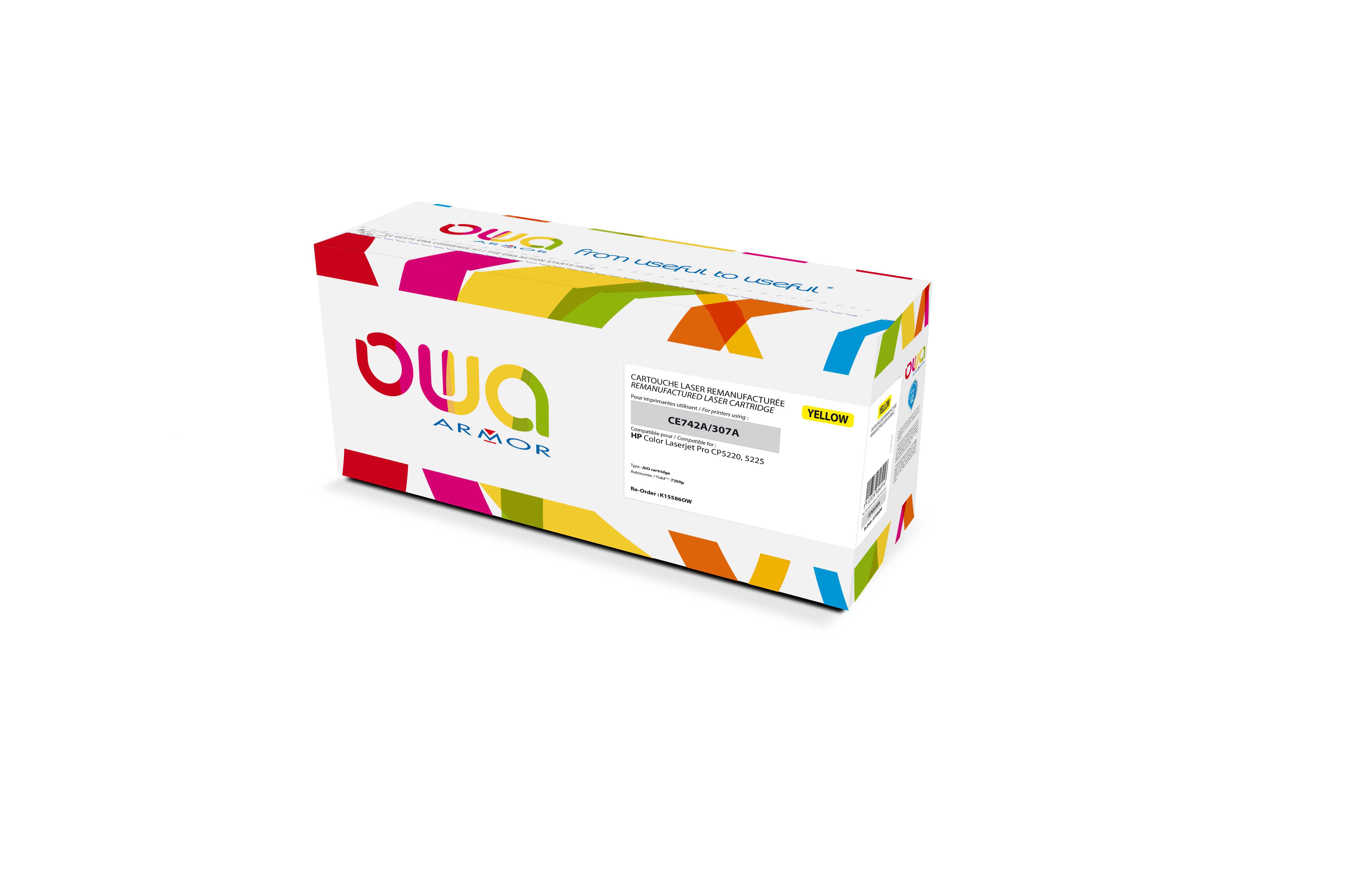 OWA Armor toner kompatibilní s HP CE742A, 7300st, žlutá/yellow