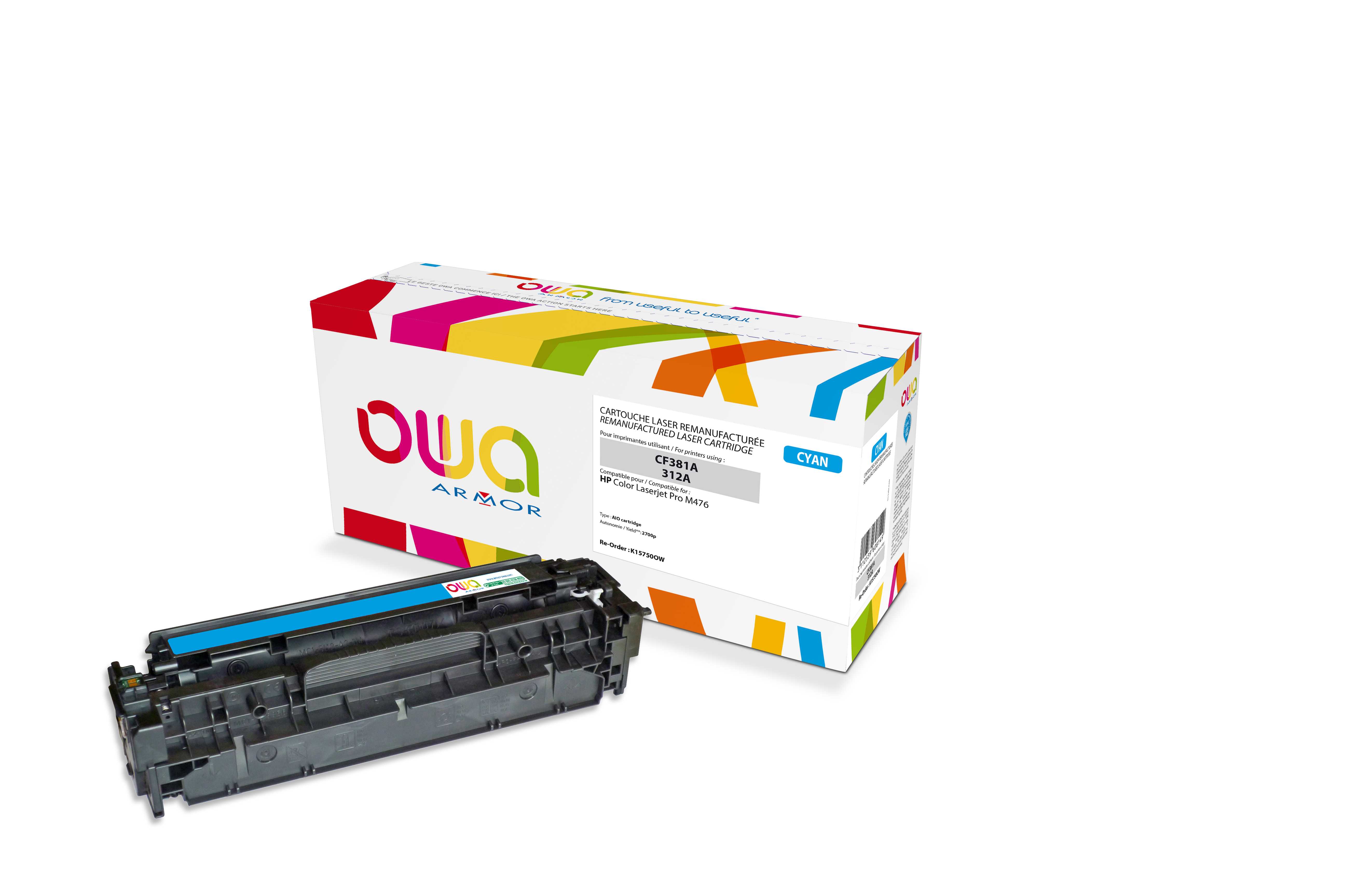 OWA Armor toner kompatibilní s HP CF381A, 2700st, modrá/cyan