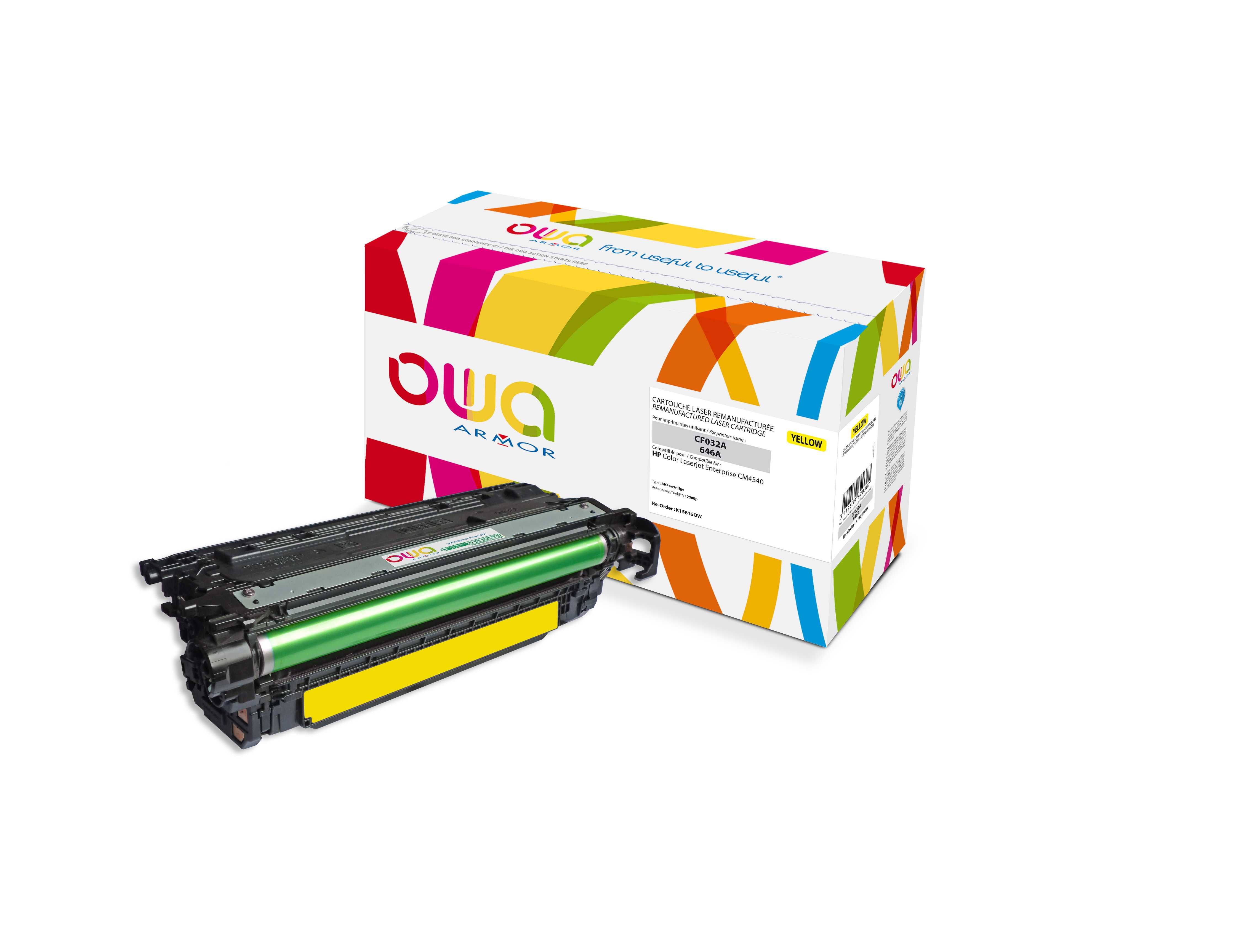 OWA Armor toner kompatibilní s HP CF032A, 12500st, žlutá/yellow