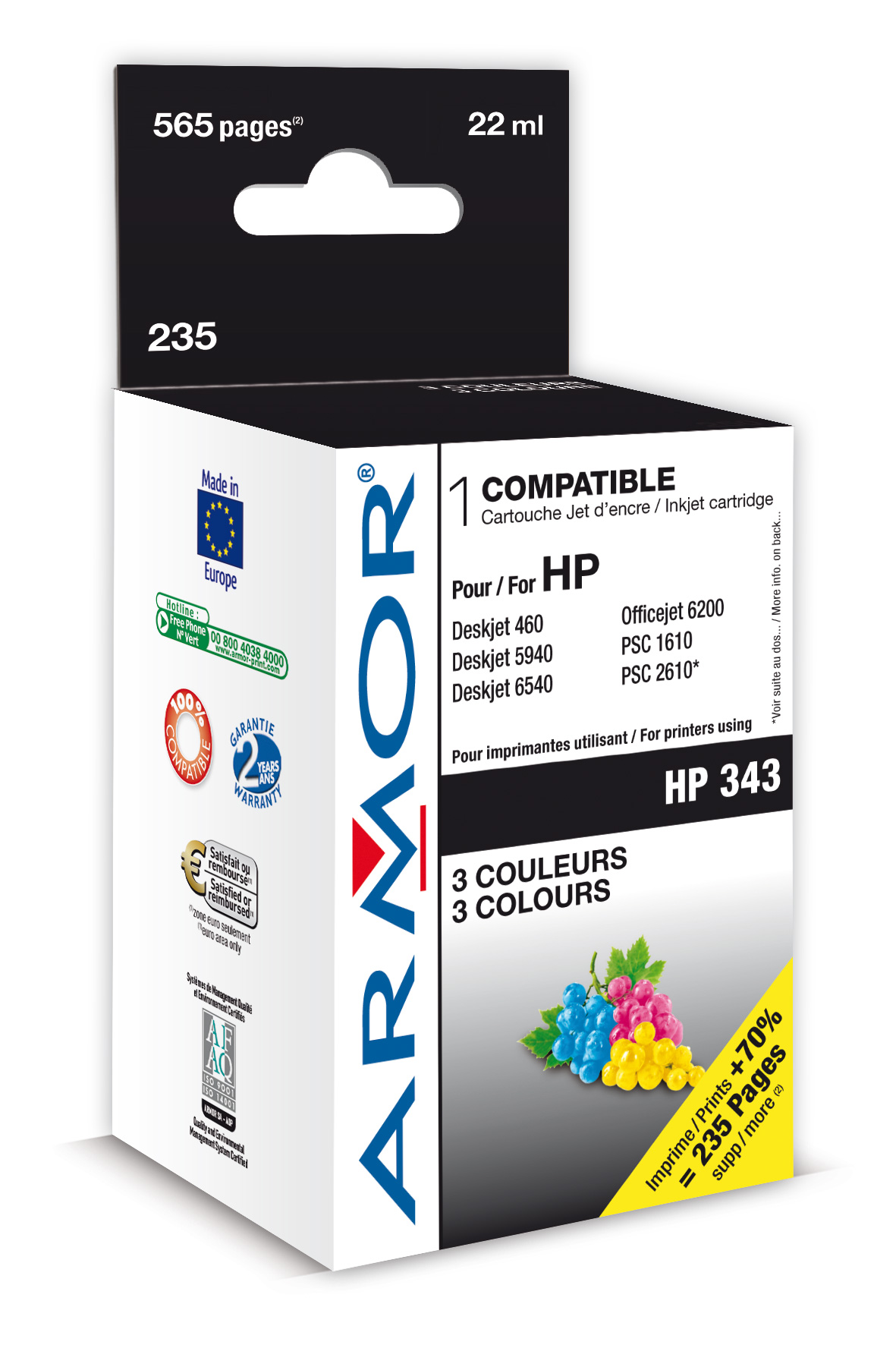 Obrázok Armor ink-jet pro HPDJ 5740, 3barvy 10ml (C8766EE, K20217) B20217R1