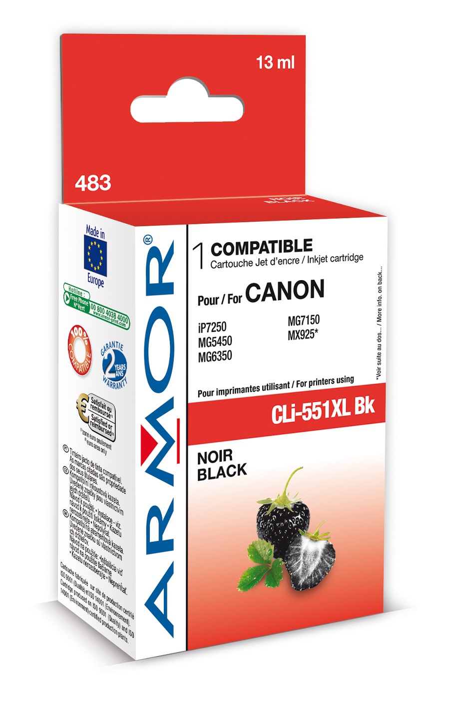 Obrázok Armor ink-jet pro Canon CLI551BKXL, 13 ml, Black