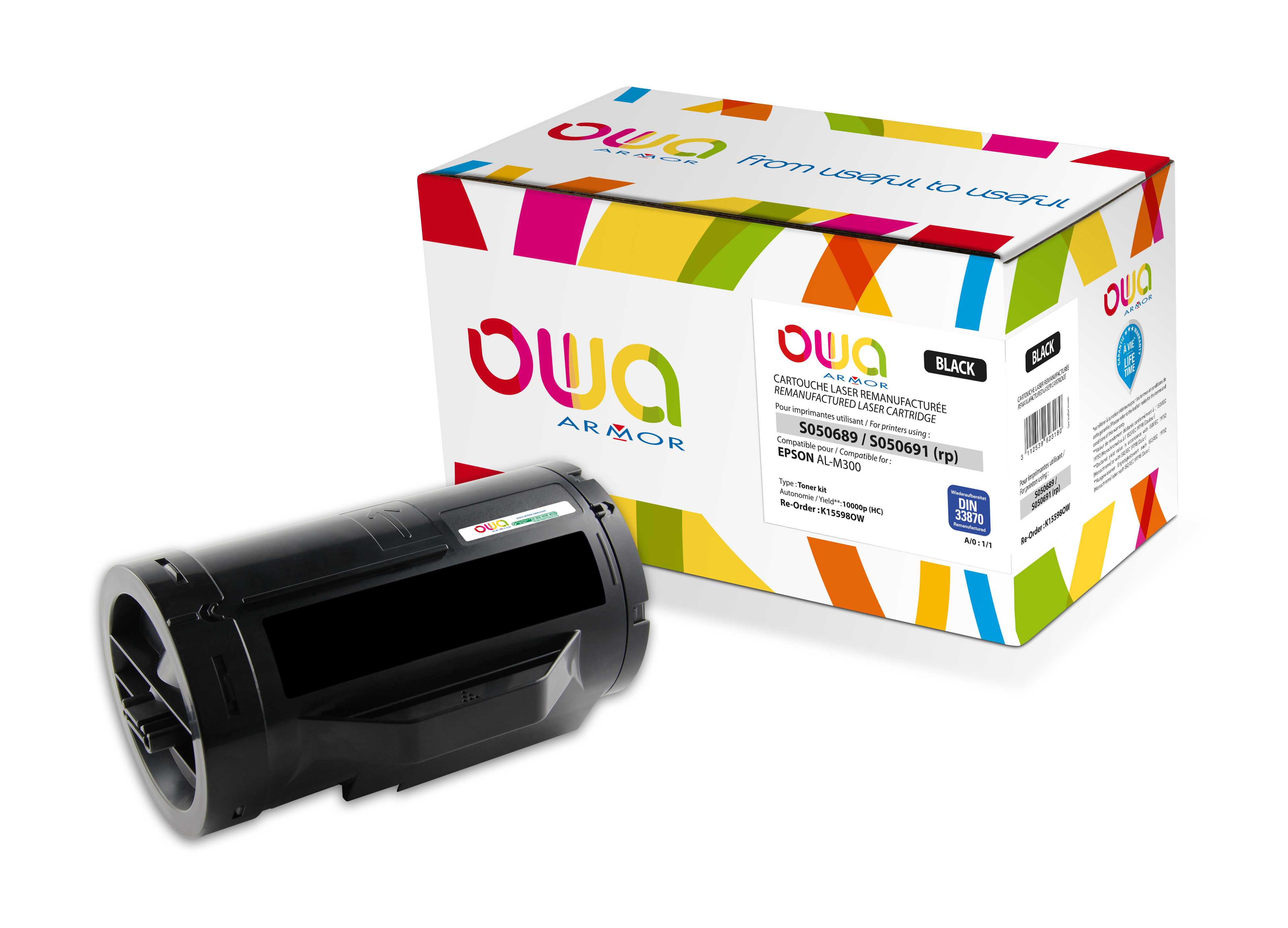 OWA Armor toner kompatibilní s EPSON AL M300, C13S050691, 10000st, černá/black