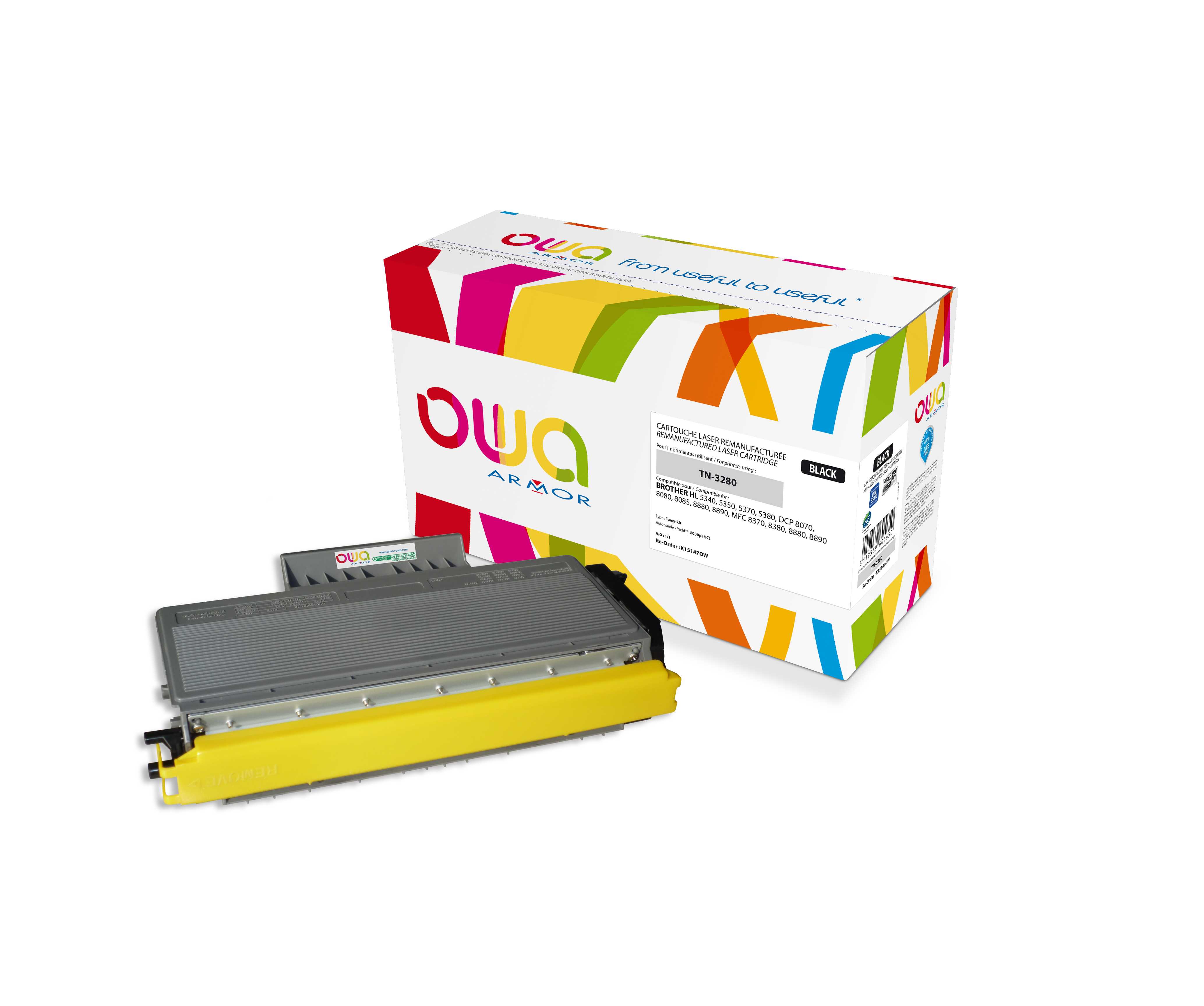 OWA Armor toner kompatibilní s Brother HL5340, TN-3280, 8000st, černá/black