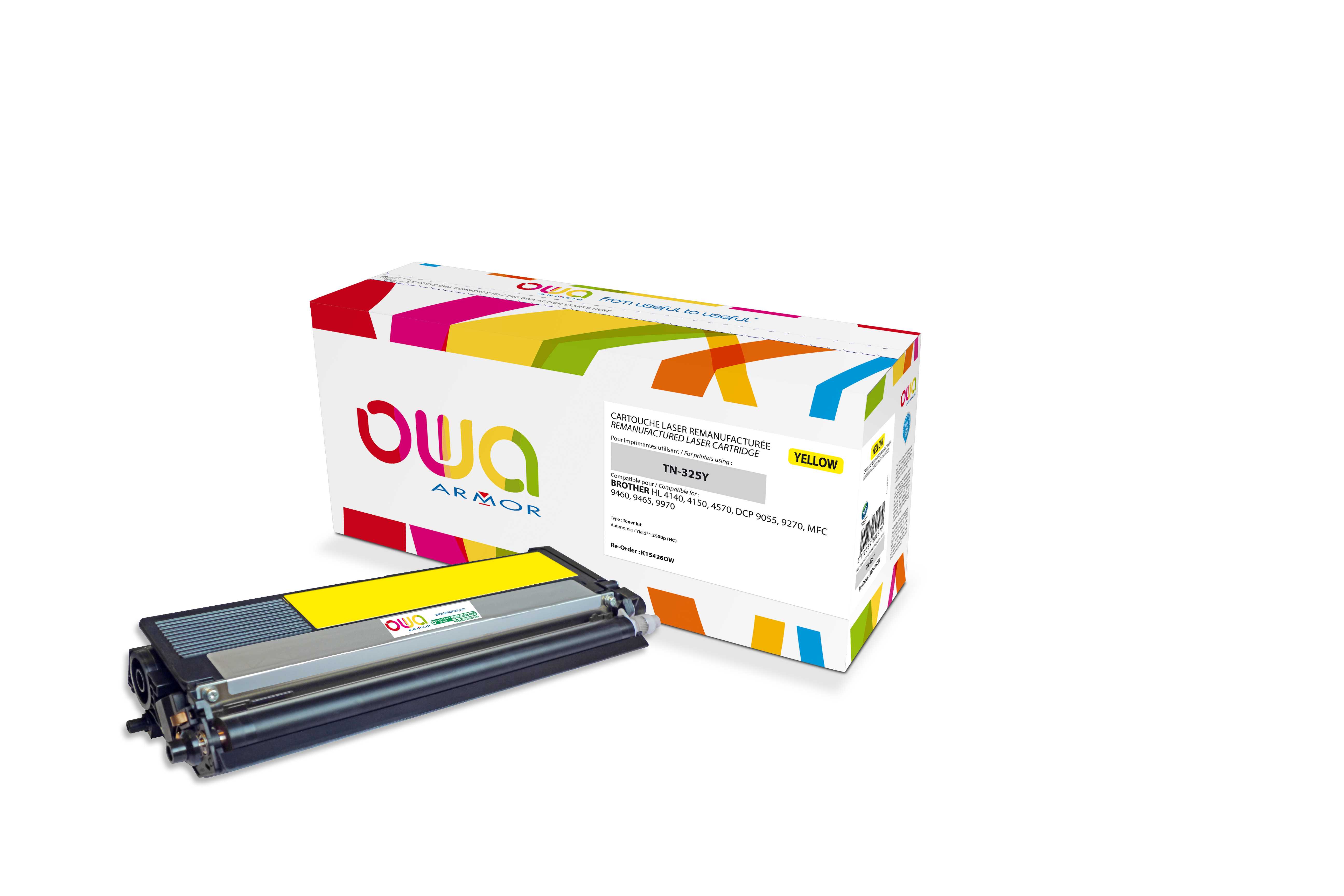 OWA Armor toner kompatibilní s Brother TN-325Y, 3500st, žlutá/yellow
