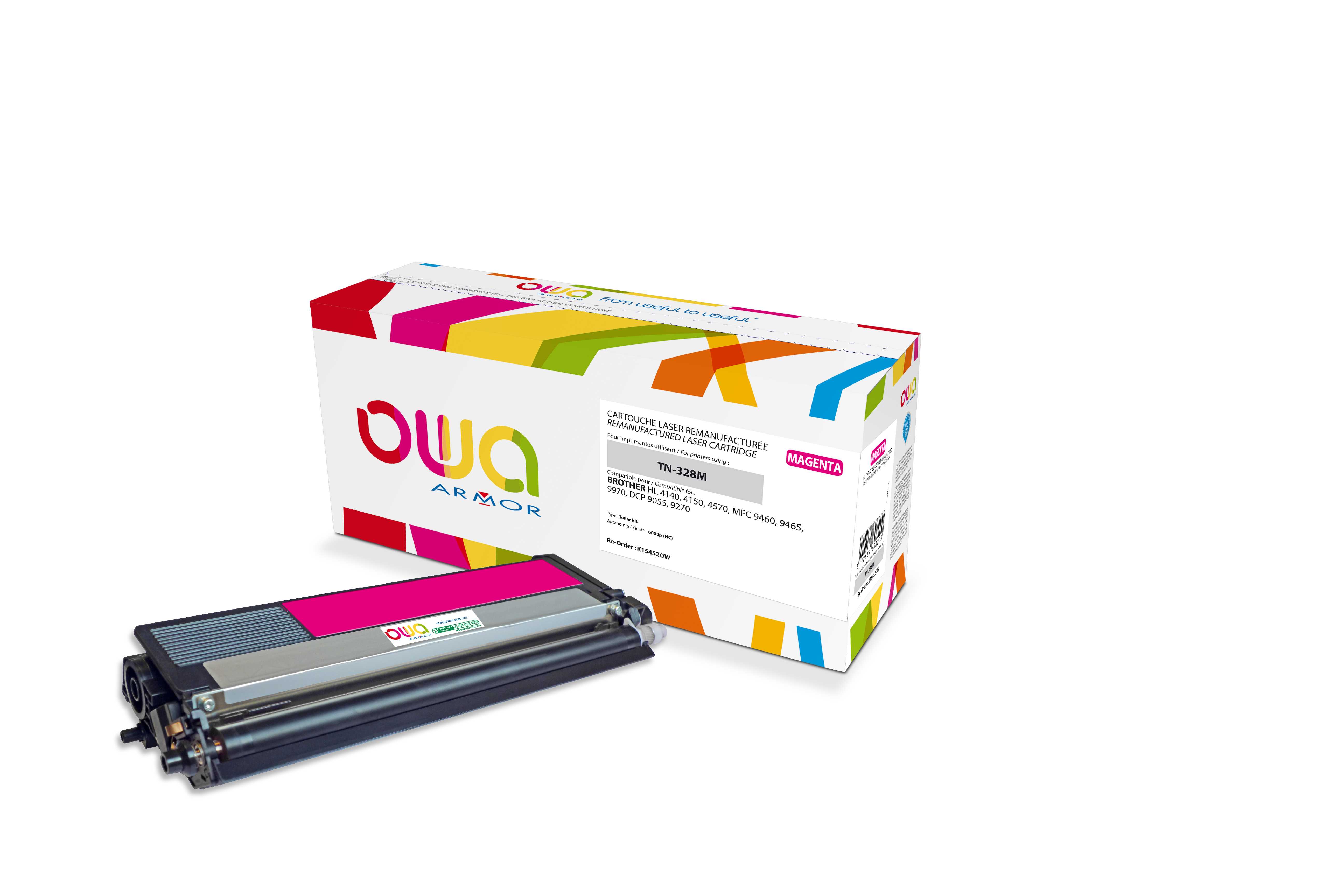 OWA Armor toner kompatibilní s Brother TN-328M, 6000st, červená/magenta