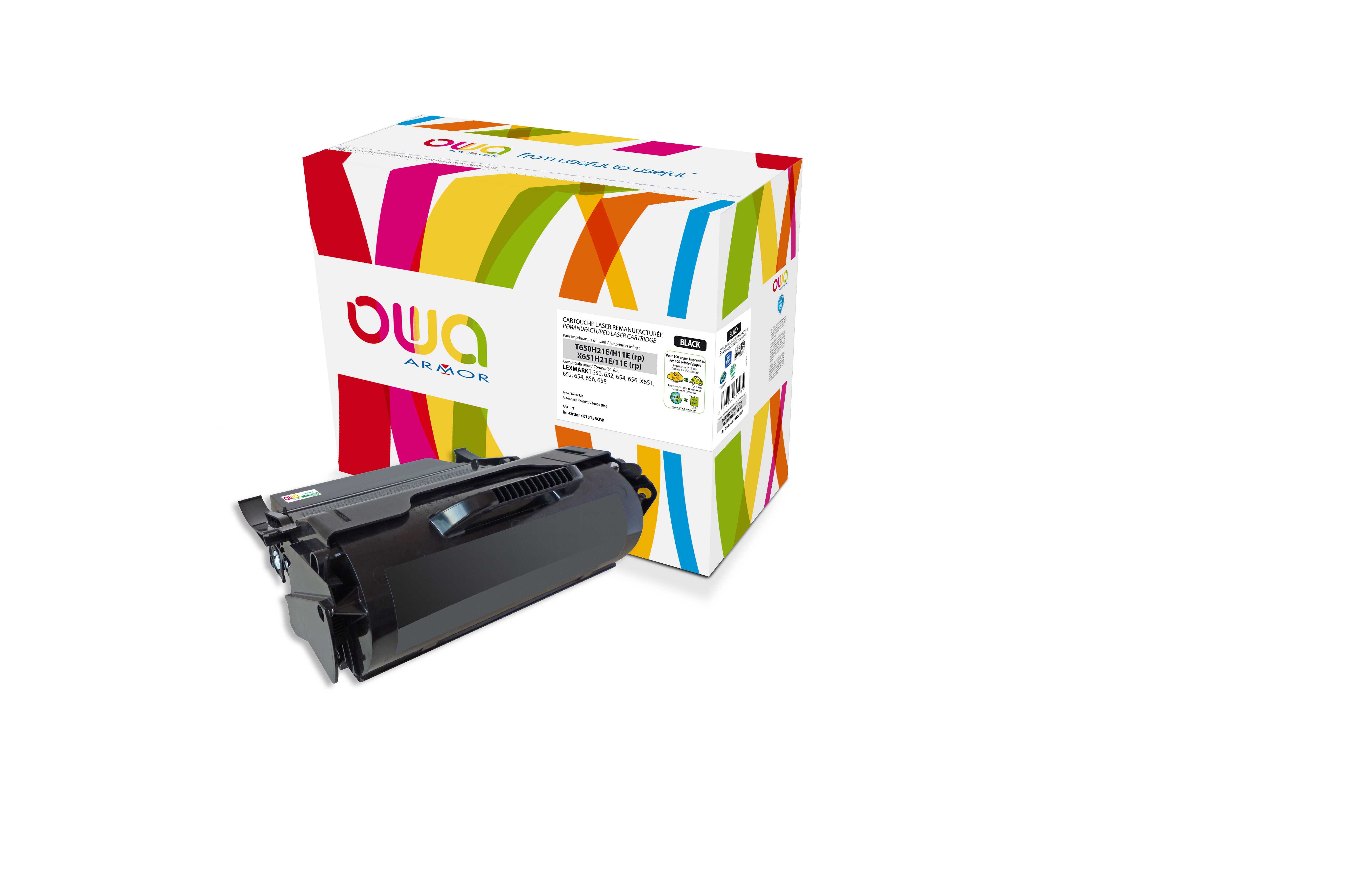 OWA Armor toner kompatibilní s Lexmark T650, T650H11E, 25000st, černá/black