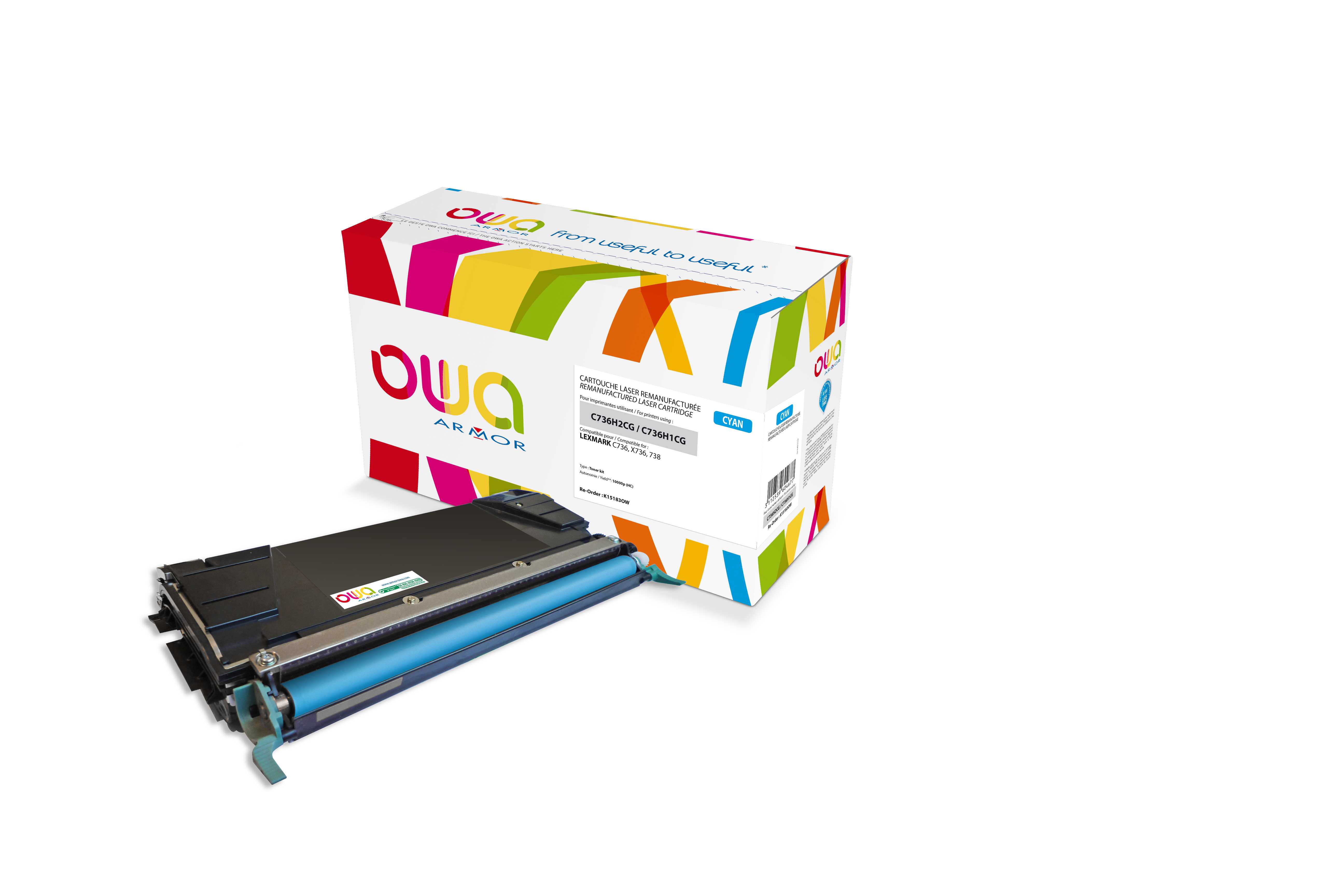 OWA Armor toner kompatibilní s Lexmark C736H1CG, 10000st, modrá/cyan