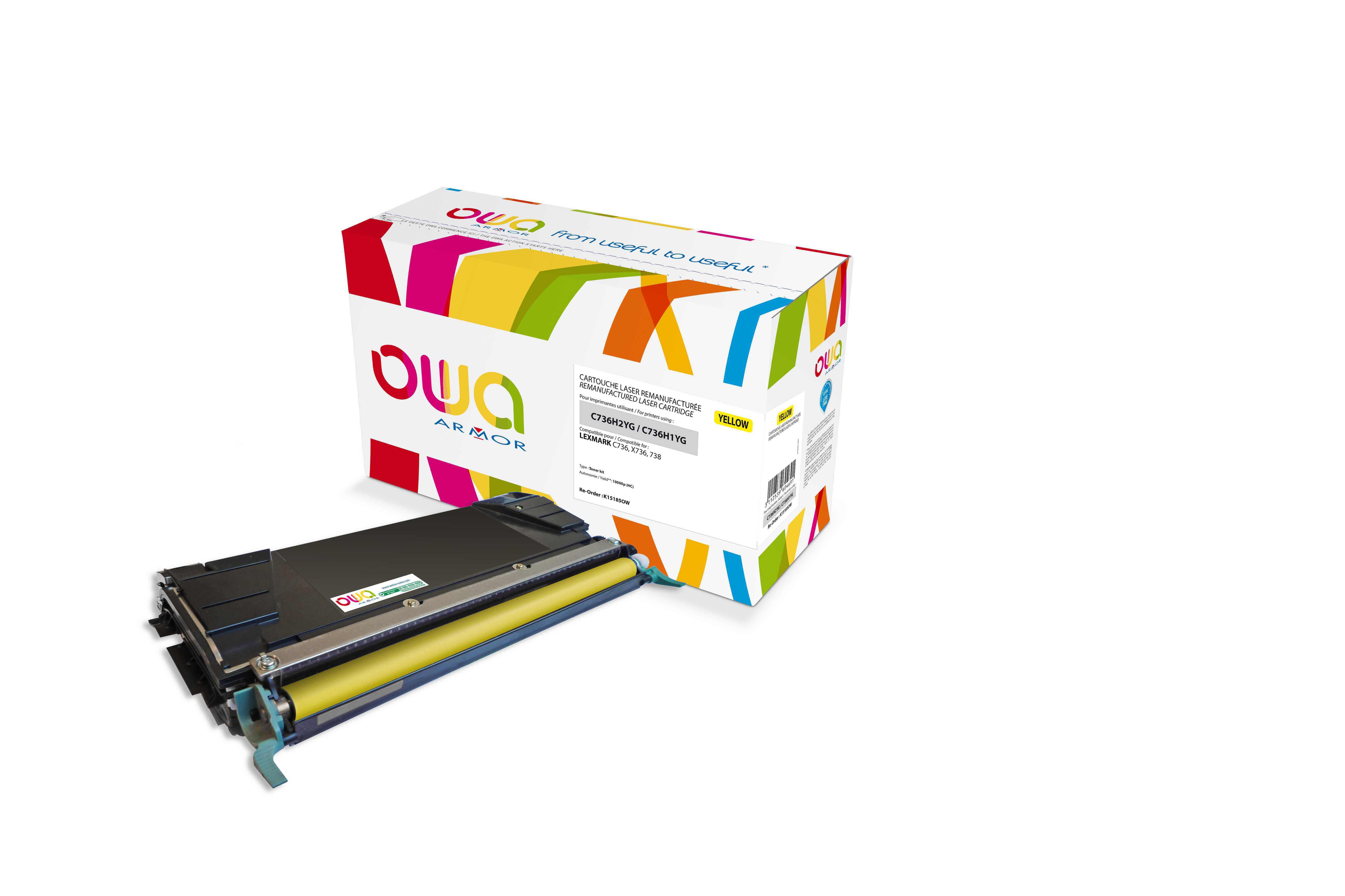 OWA Armor toner kompatibilní s Lexmark C736H1YG, 10000st, žlutá/yellow