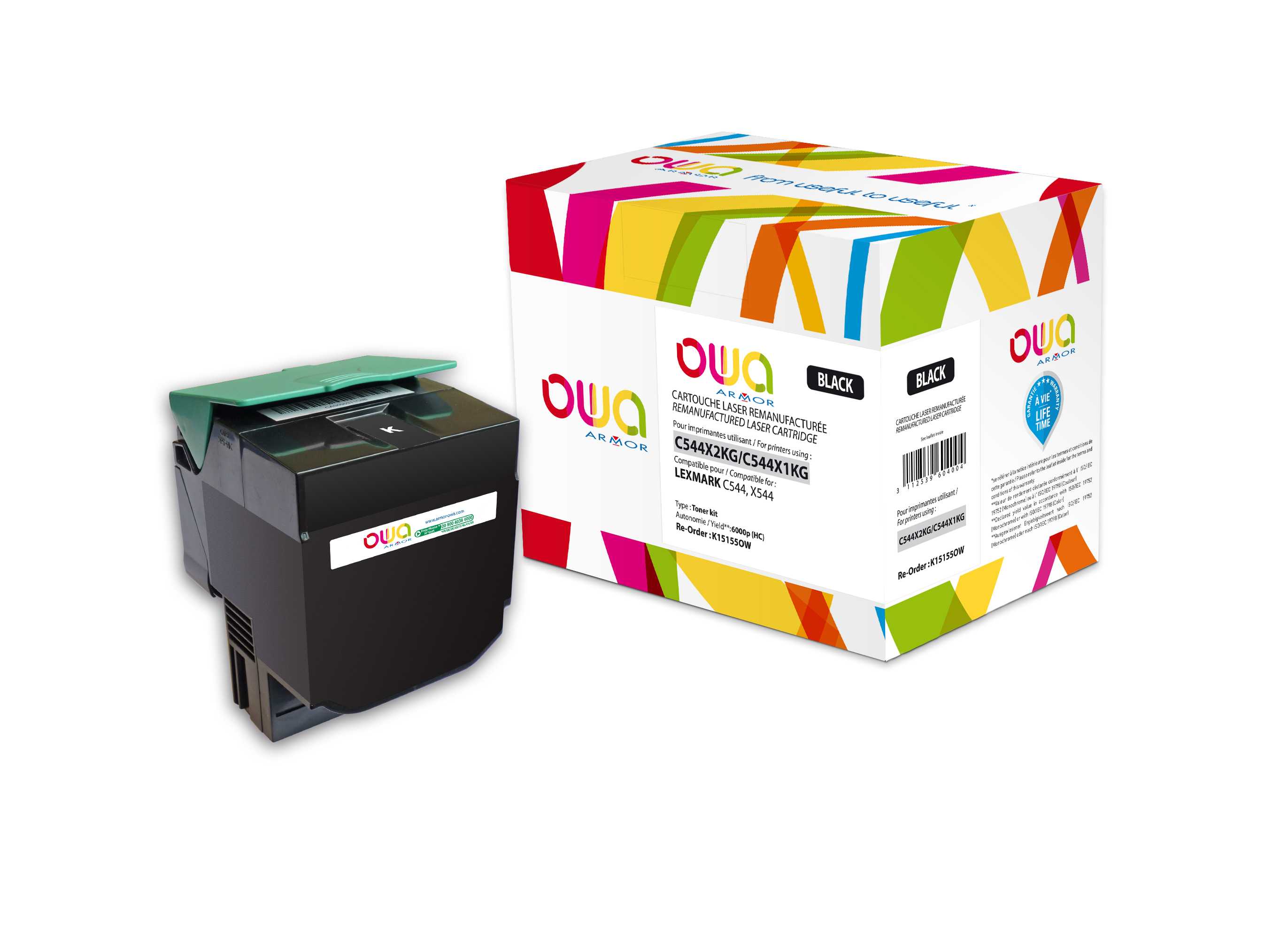 OWA Armor toner kompatibilní s Lexmark C544X2KG, 6000st, černá/black