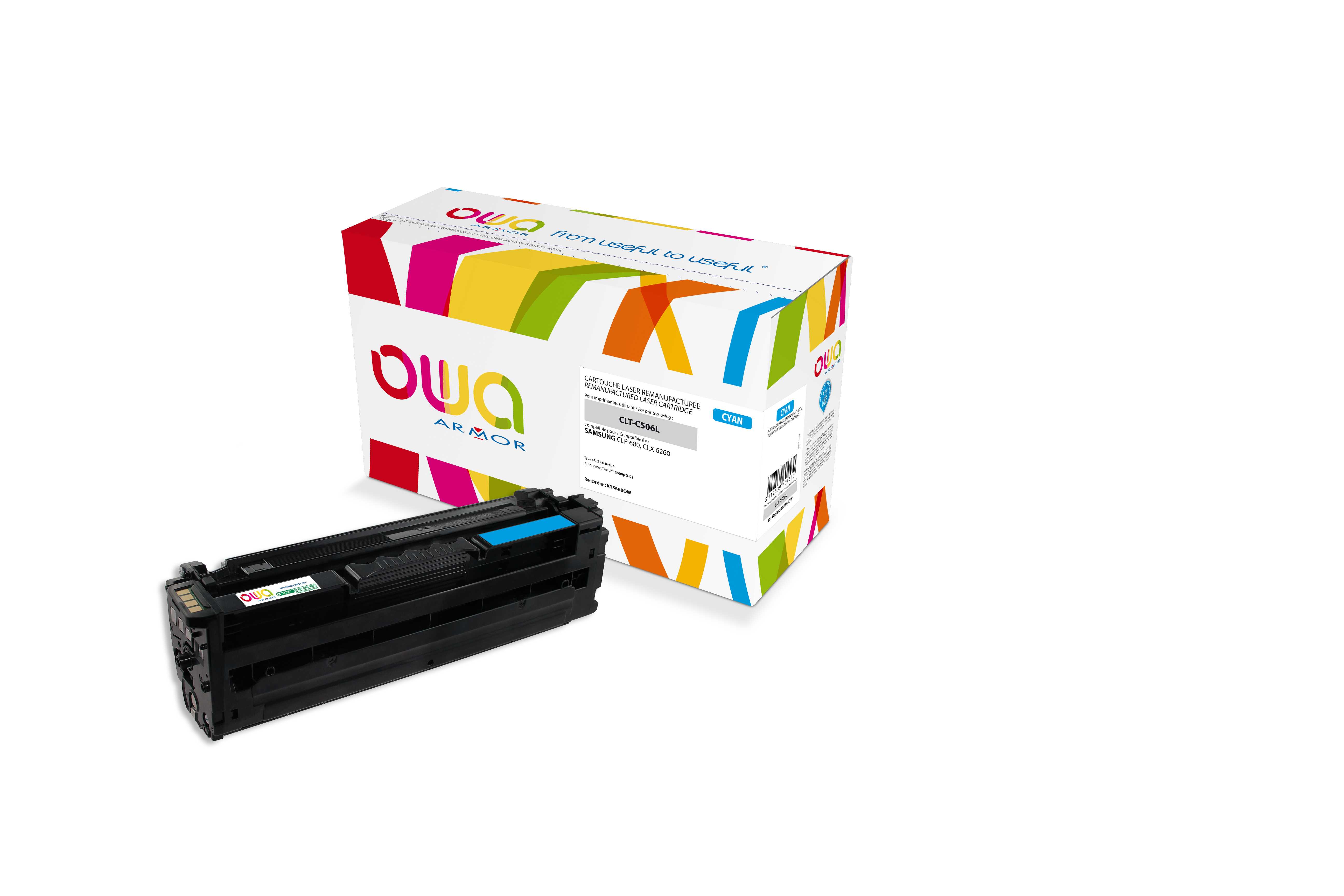 OWA Armor toner kompatibilní s Samsung CLTC506L, (CLT-C506L, C506, SU038A) 3500st, modrá/cyan