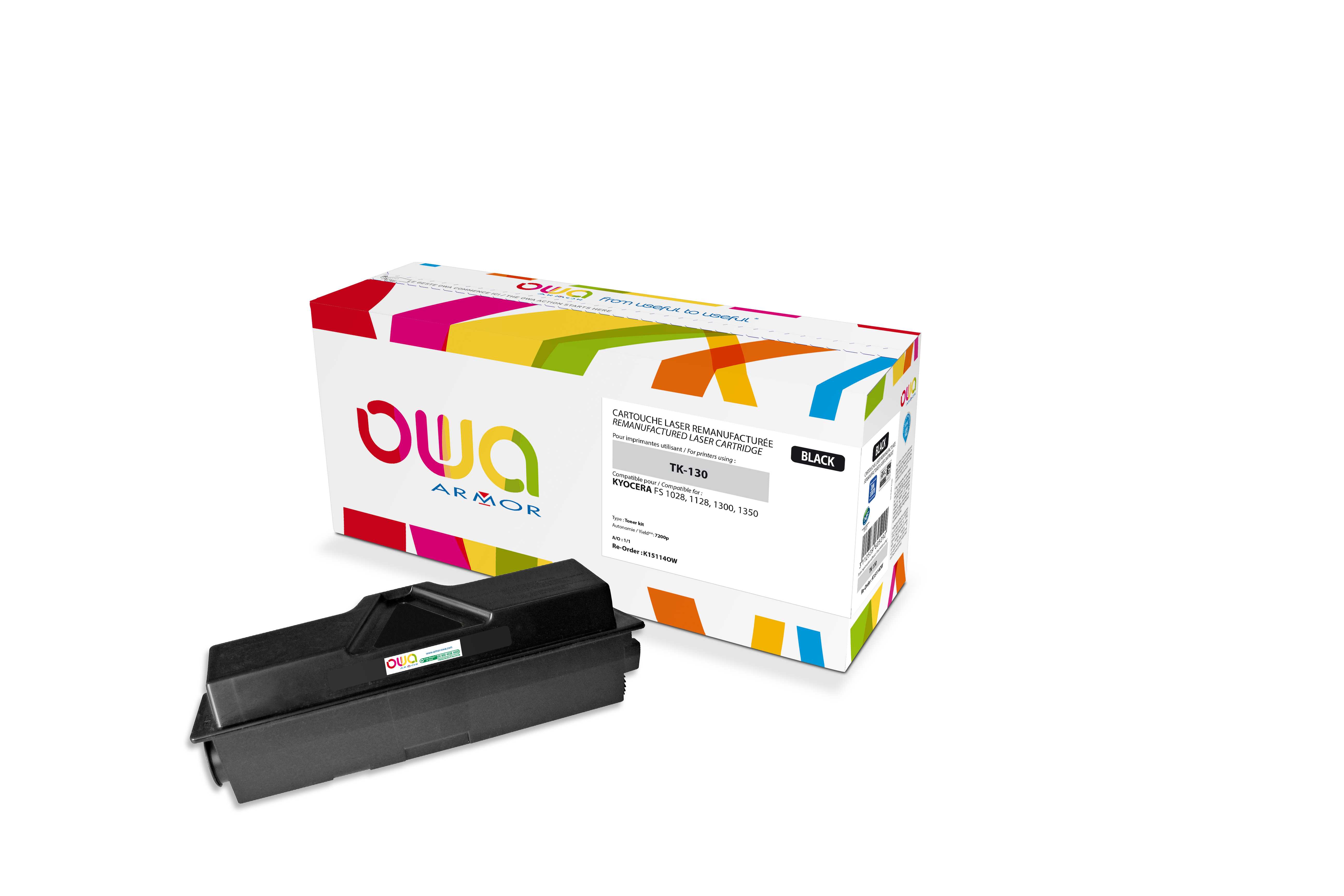OWA Armor toner kompatibilní s Kyocera FS1300, TK-130, 7200st, černá/black