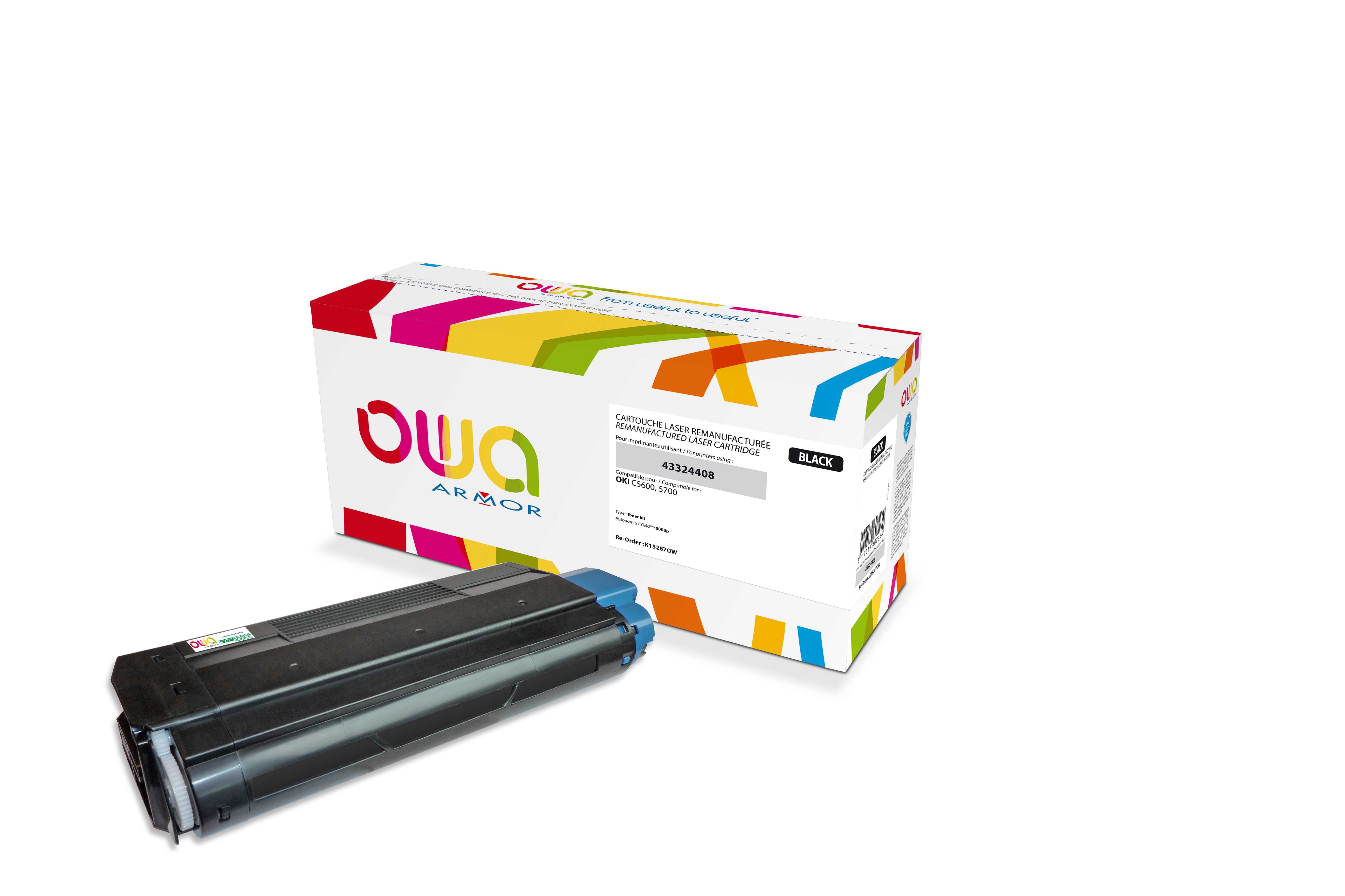 OWA Armor toner kompatibilní s OKI 43324408, 6000st, černá/black