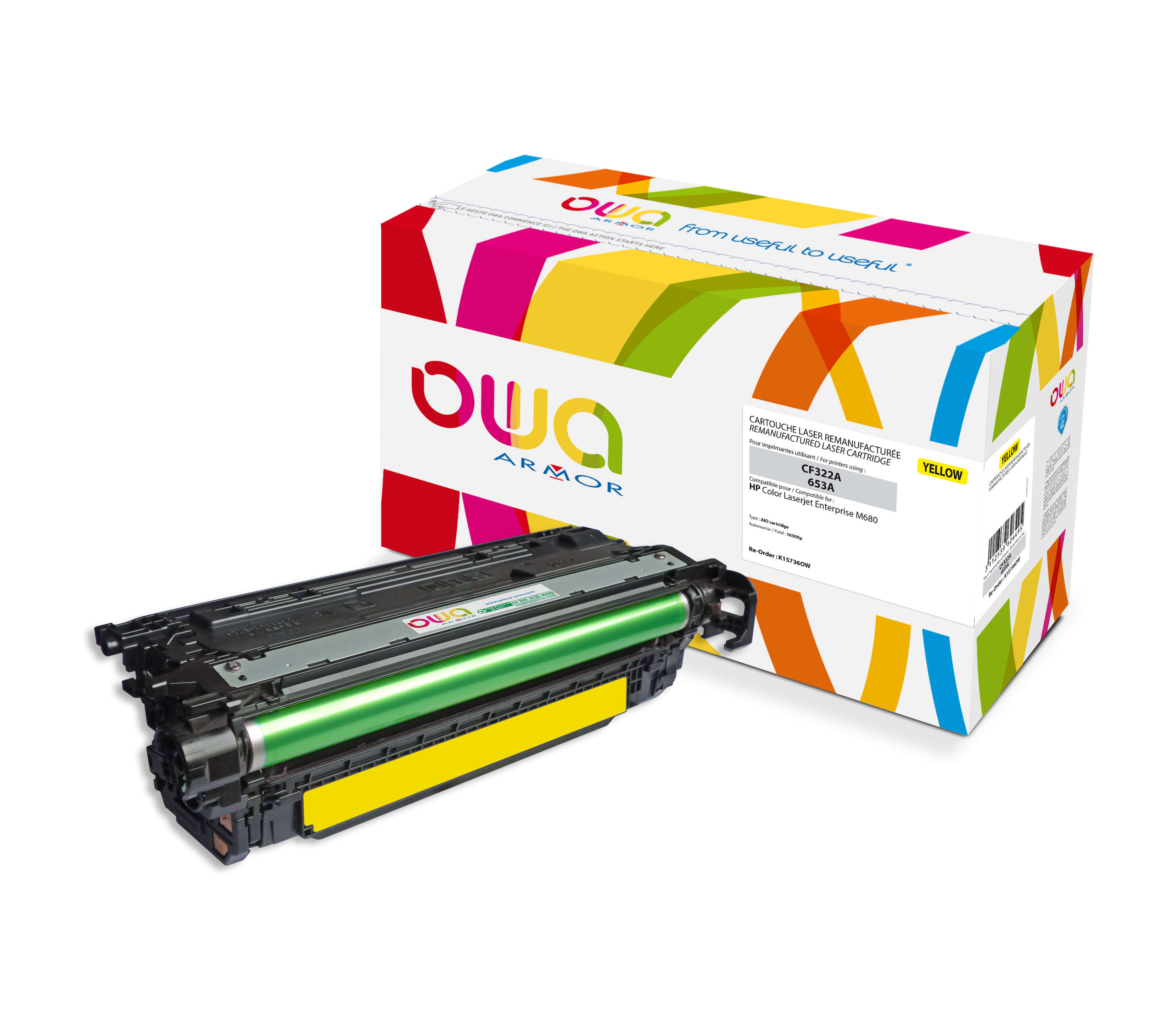 OWA Armor toner kompatibilní s HP CF322A, 16500st, žlutá/yellow