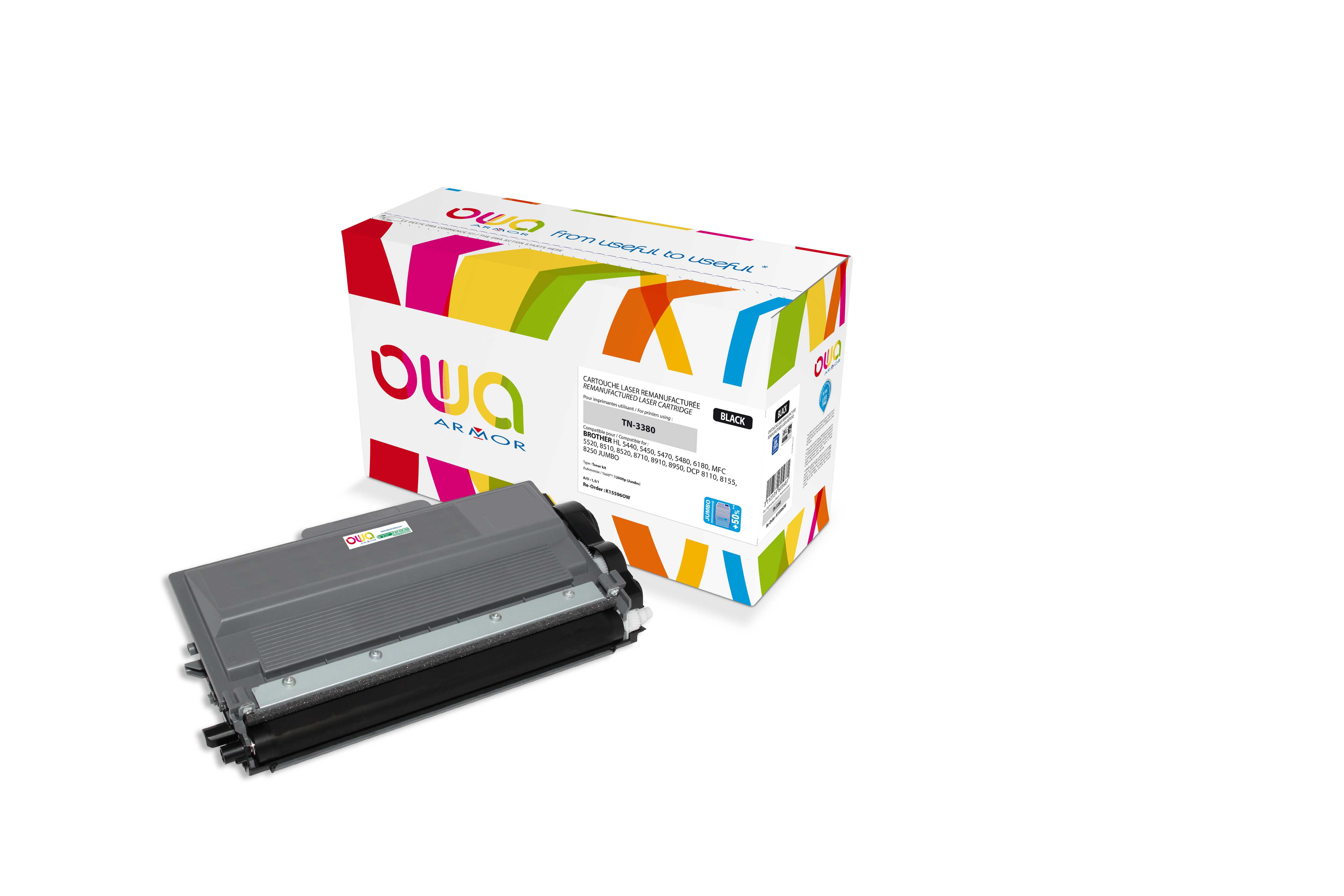 OWA Armor toner kompatibilní s Brother TN-3380, 12000st, JUMBO, černá/black