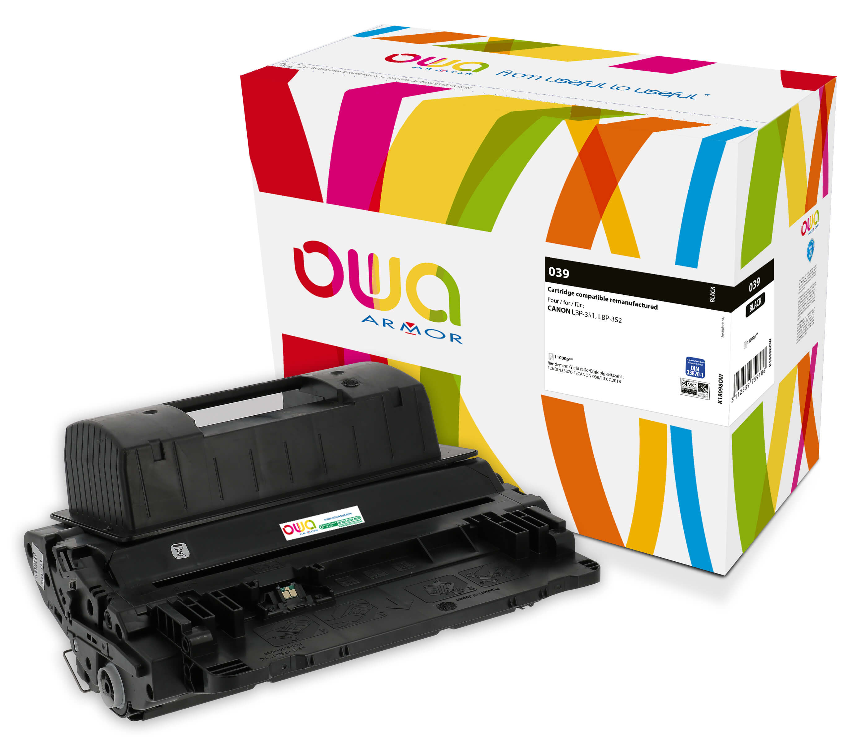 OWA Armor toner kompatibilní s Canon CRG-039, 11000 str, černá/black