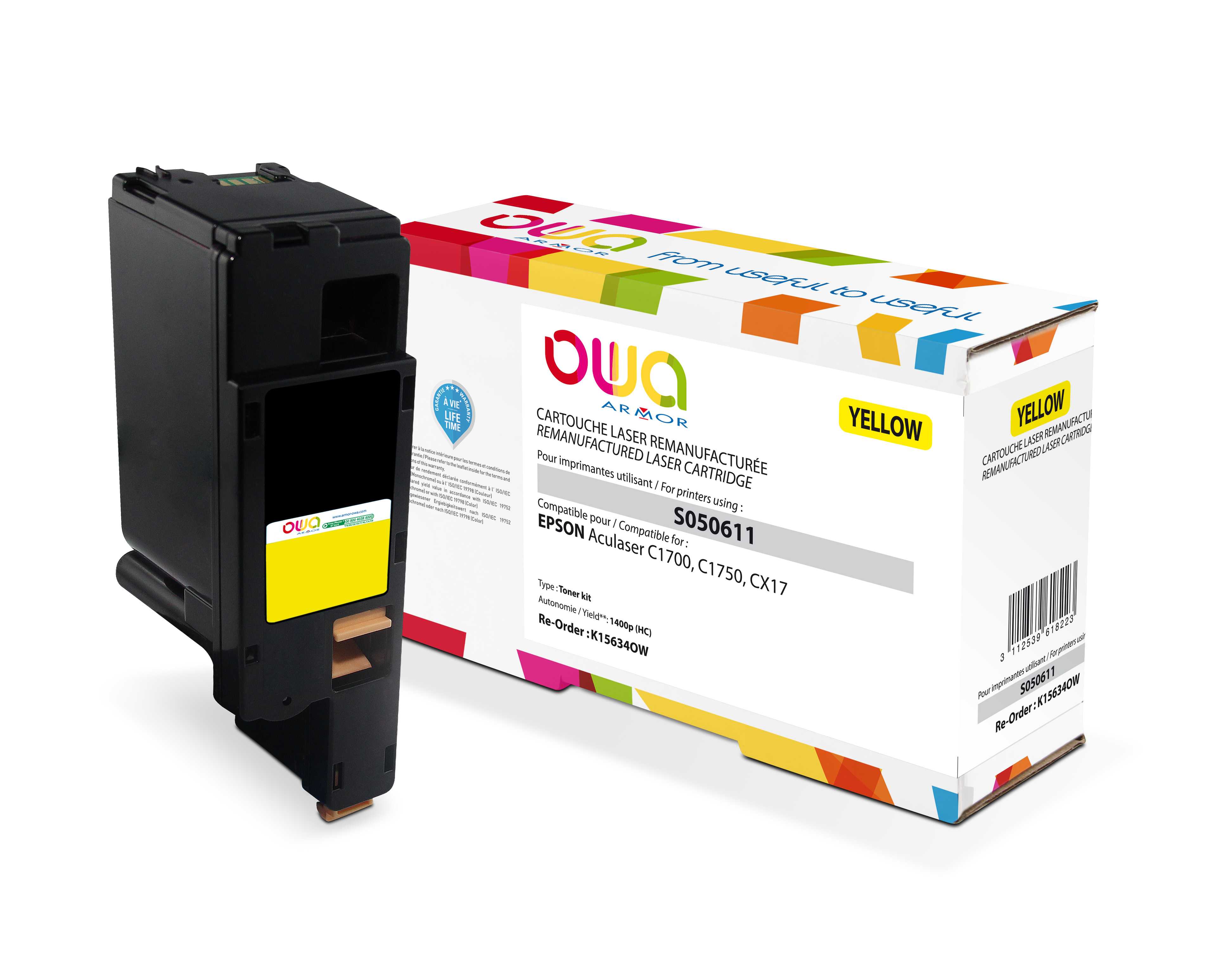 OWA Armor toner kompatibilní s Epson C13S050611, 1400st, žlutá/yellow