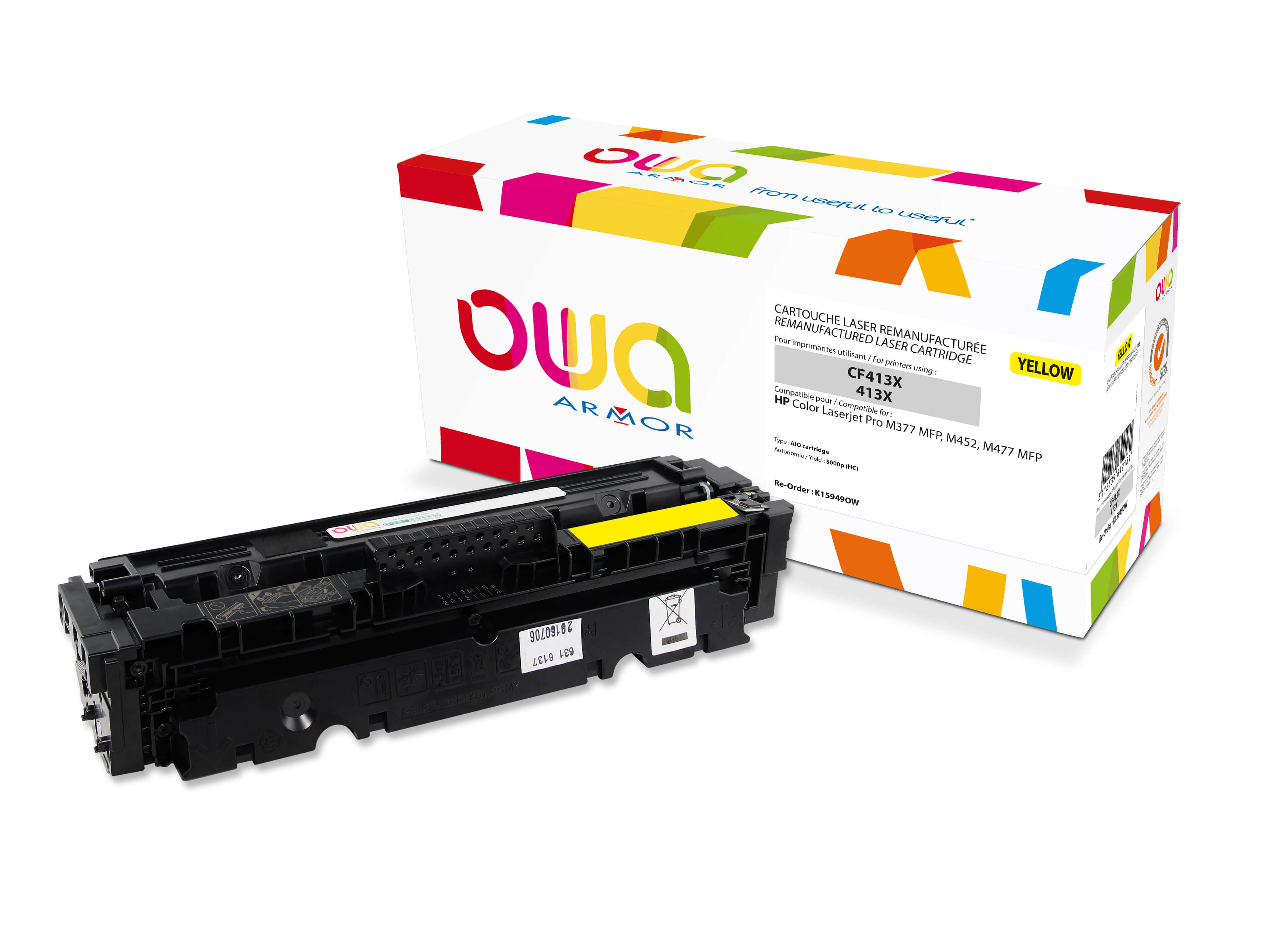 Obrázok OWA Armor toner pro HP CF412X, žlutá/yellow K15949OW