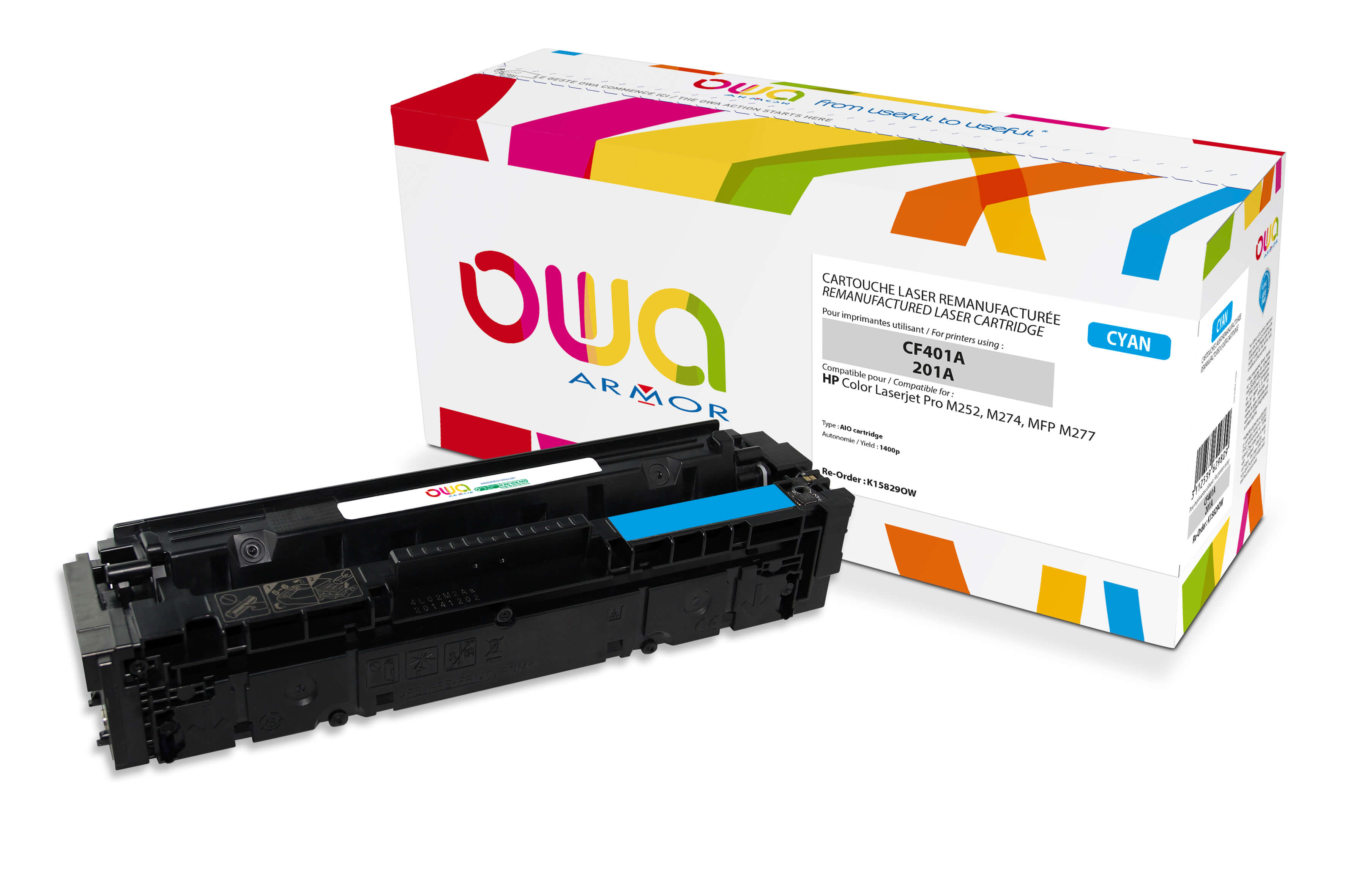 OWA Armor toner kompatibilní s HP CF401A, 1400st, modrá/cyan
