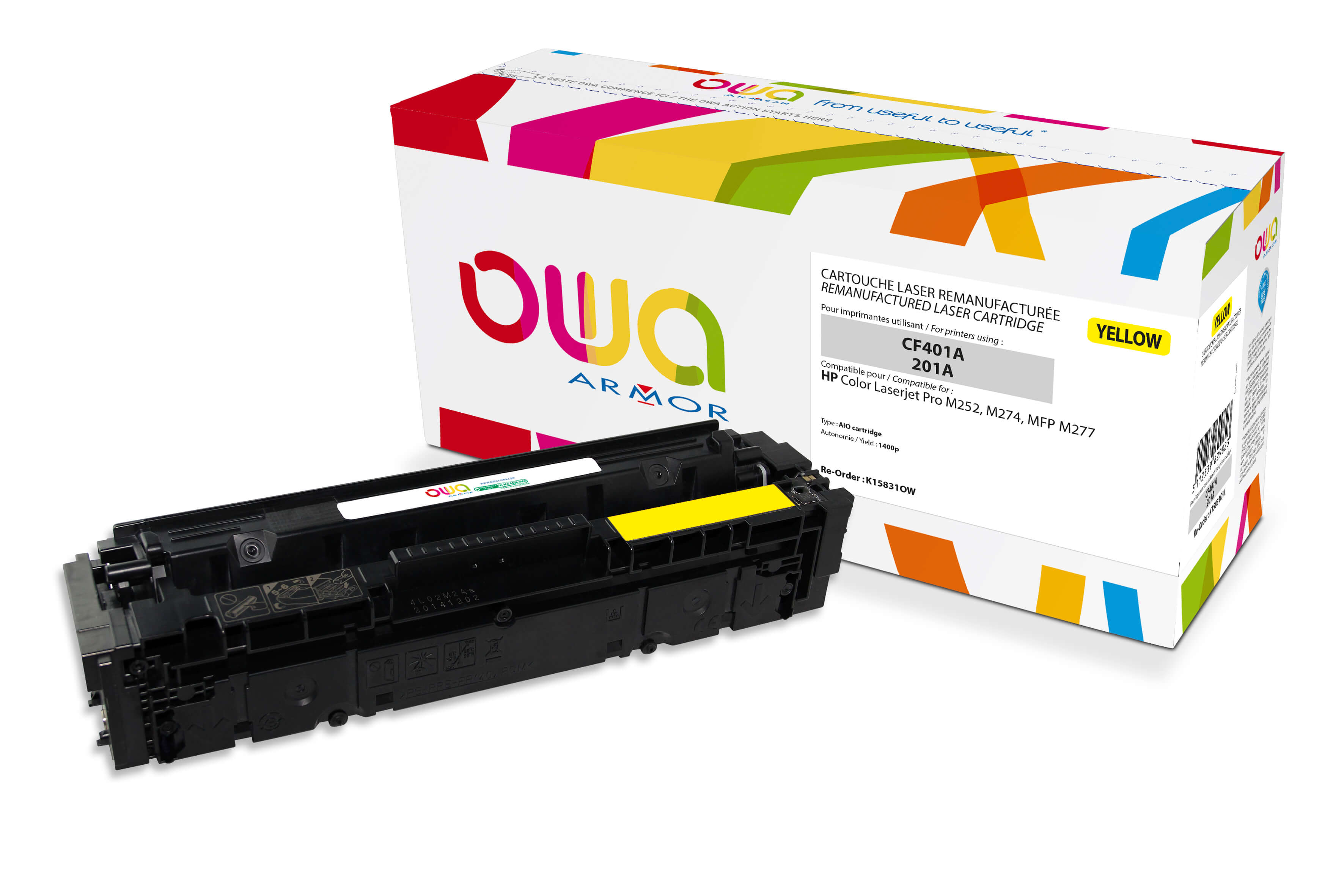 Obrázok OWA Armor toner pro HP CF402A, žlutá/yellow K15831OW