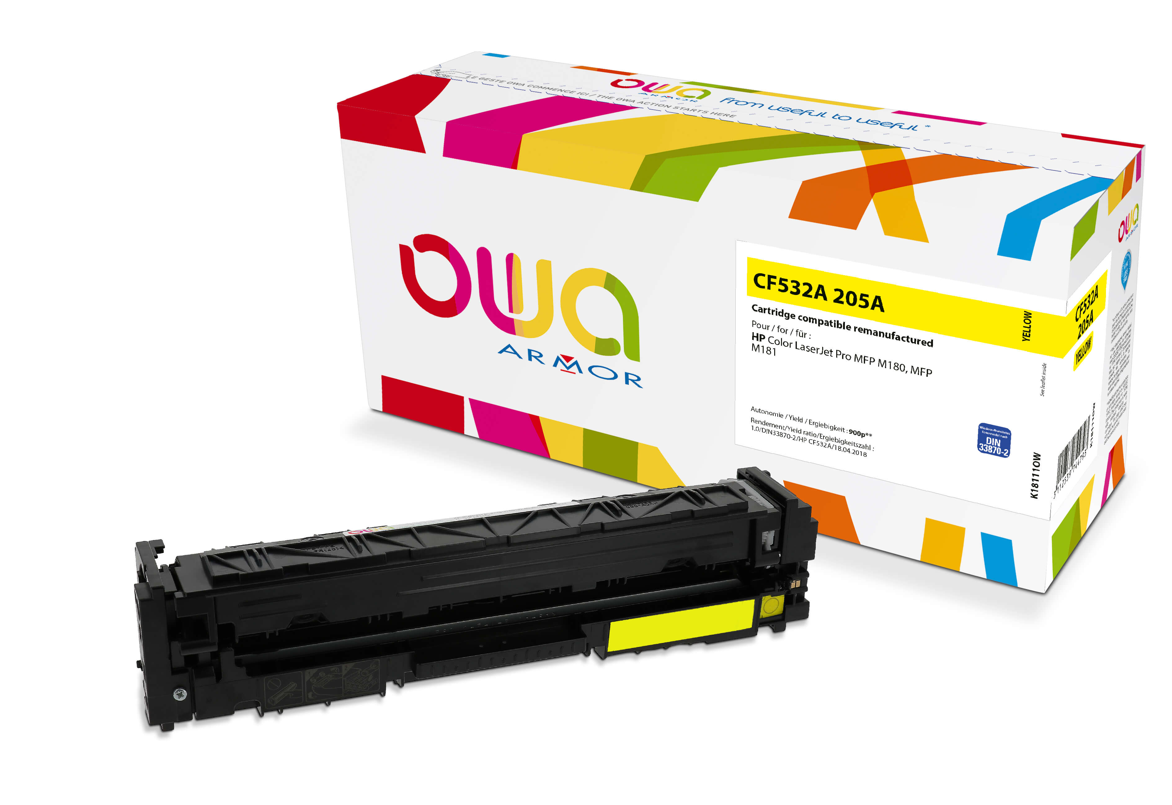 Obrázok OWA Armor toner pro HP CF532A, žlutá/yellow K18111OW