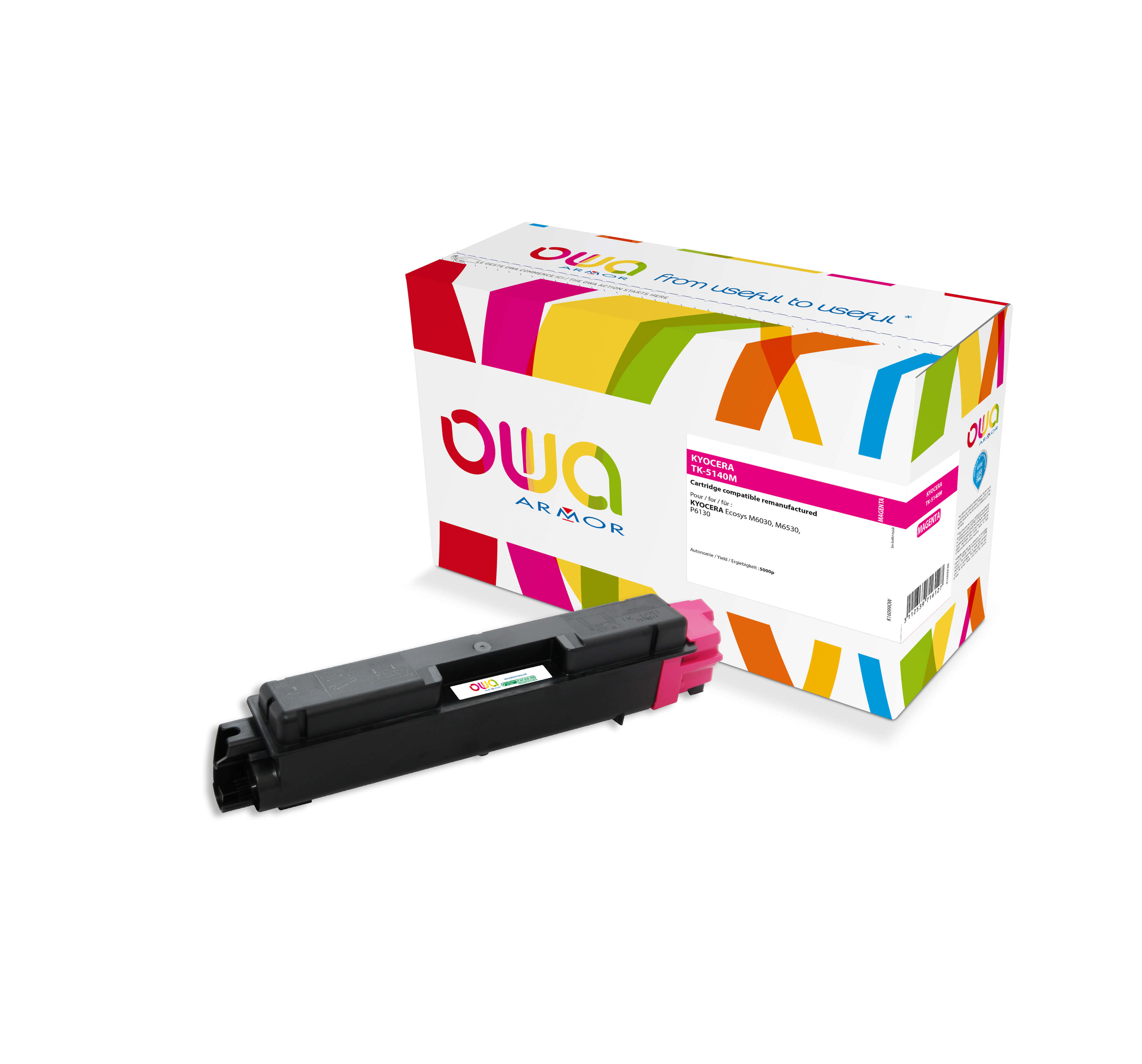OWA Armor toner kompatibilní s Kyocera TK-5140M, 5000st, červená/magenta