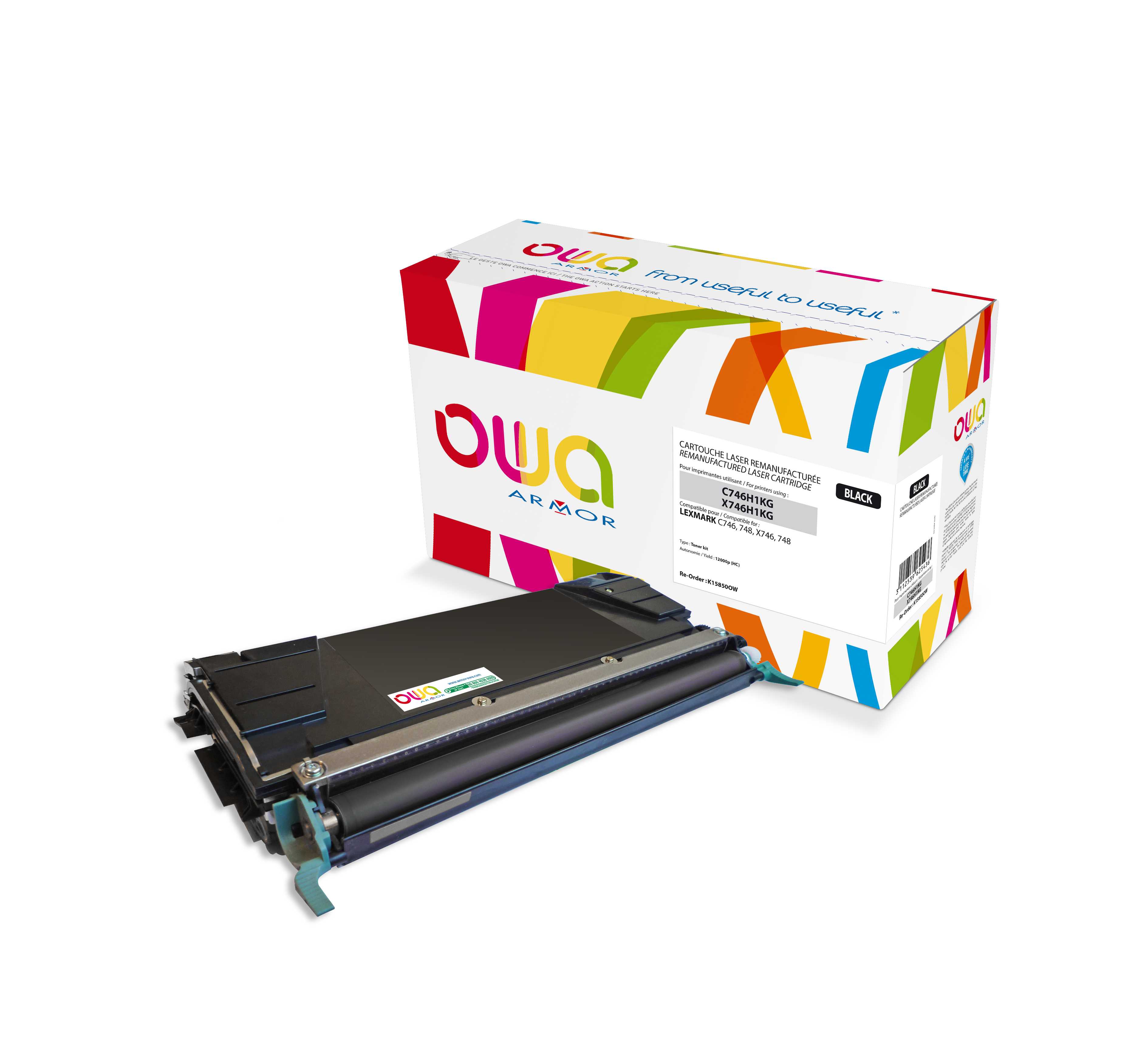 OWA Armor toner kompatibilní s Lexmark C746H1KG,X746H1KG, 12000st, černá/black