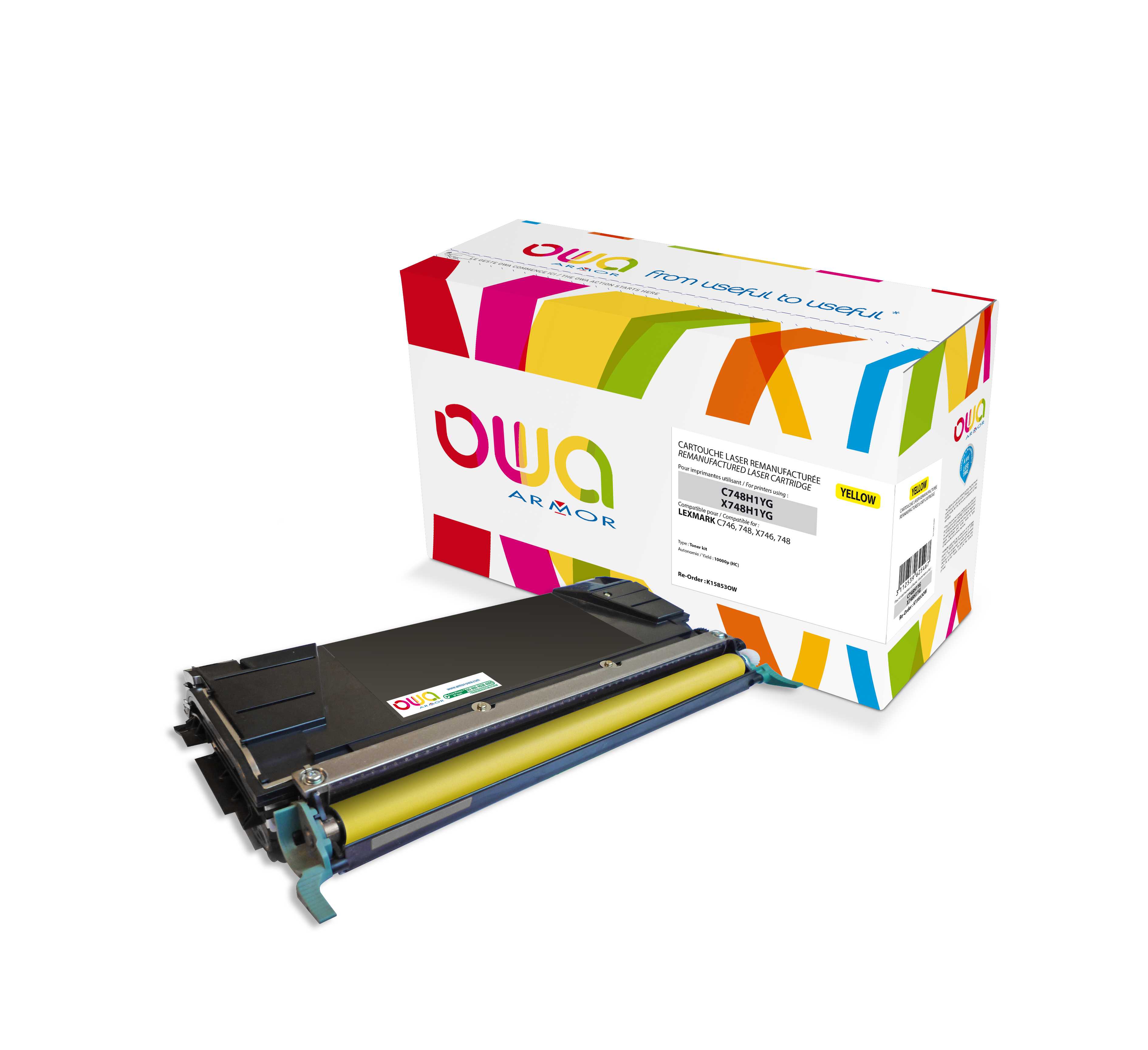 OWA Armor toner kompatibilní s Lexmark C748H1YG,X748H1YG, 10000st, žlutá/yellow